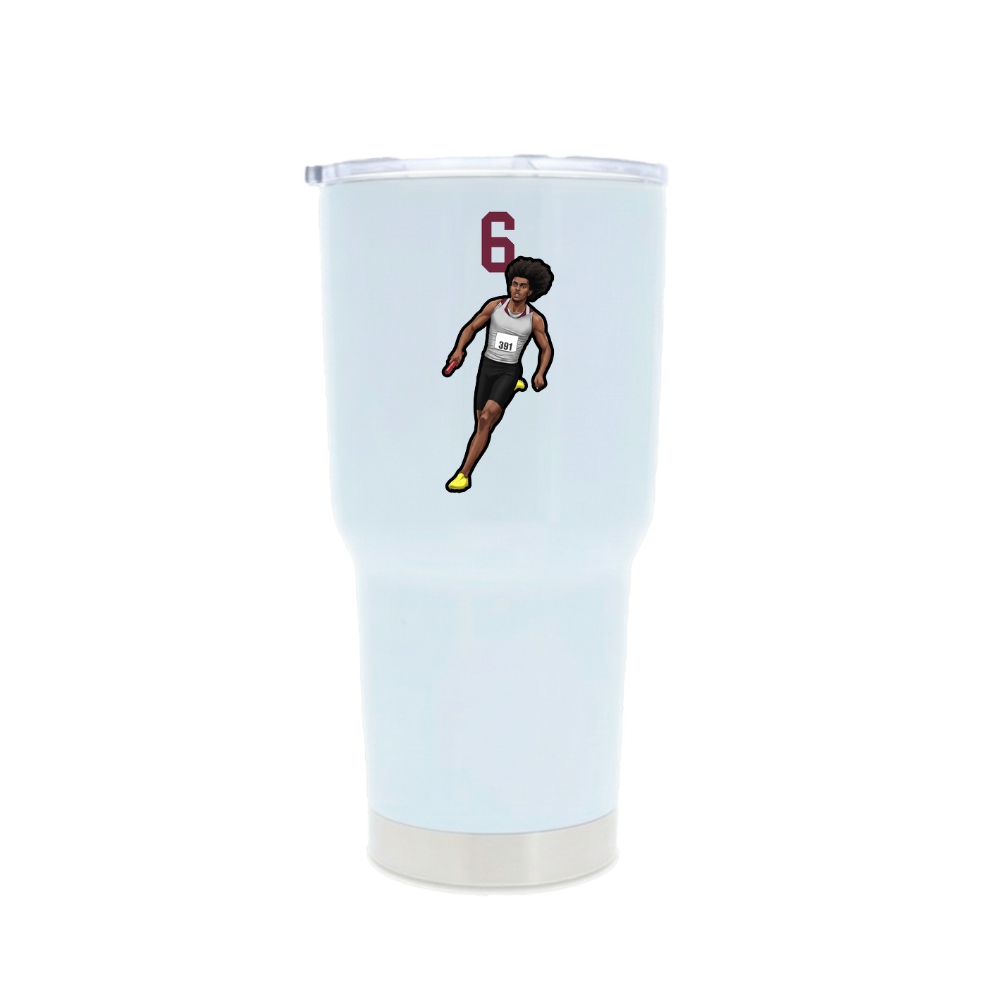 30oz Stainless Steel Tumbler — Number Top in White