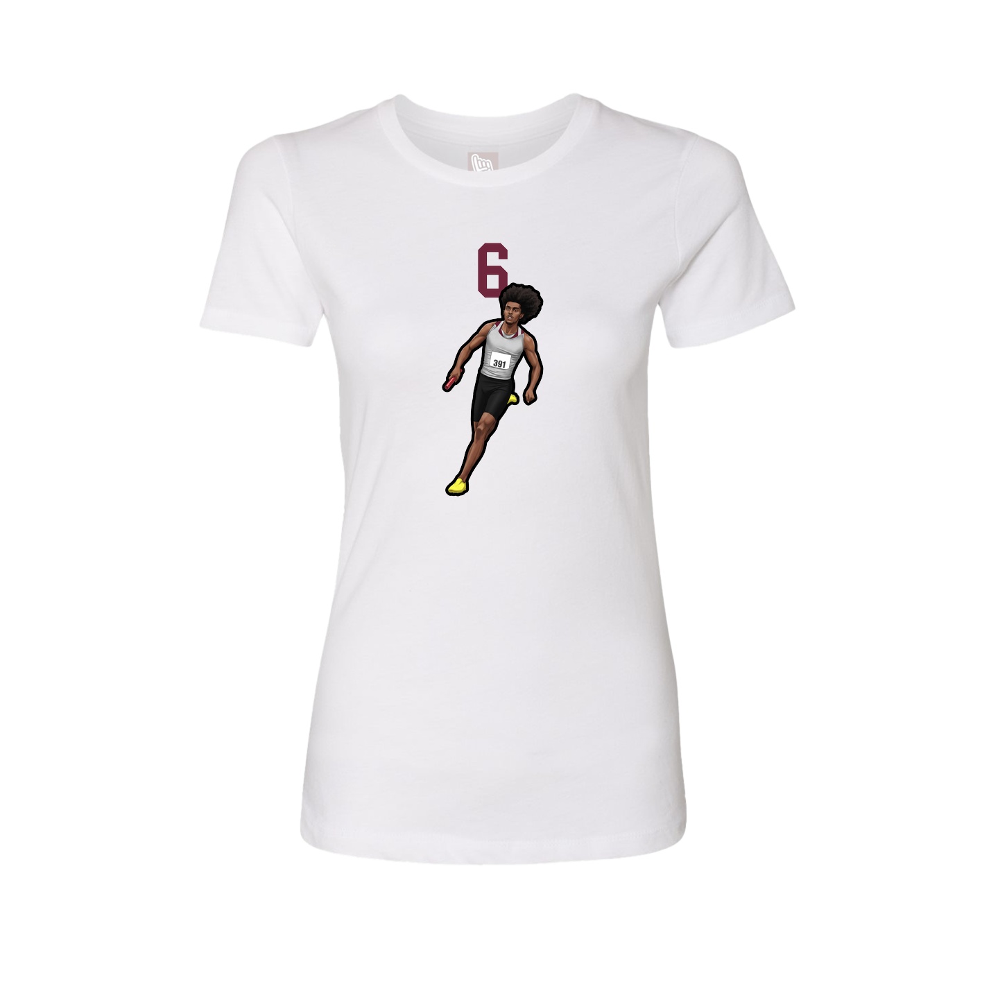 Fitted Women's Tee — Number Top in White