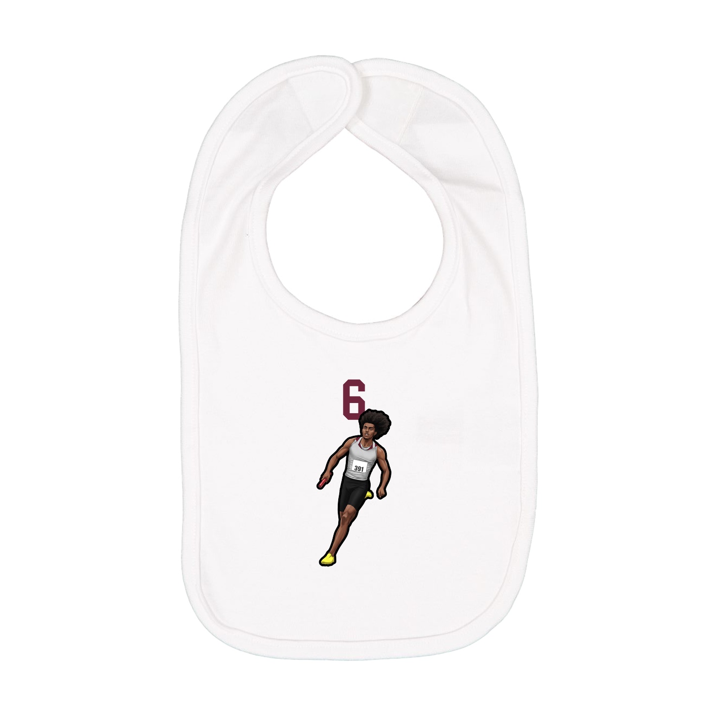Infant Bib — Number Top in White