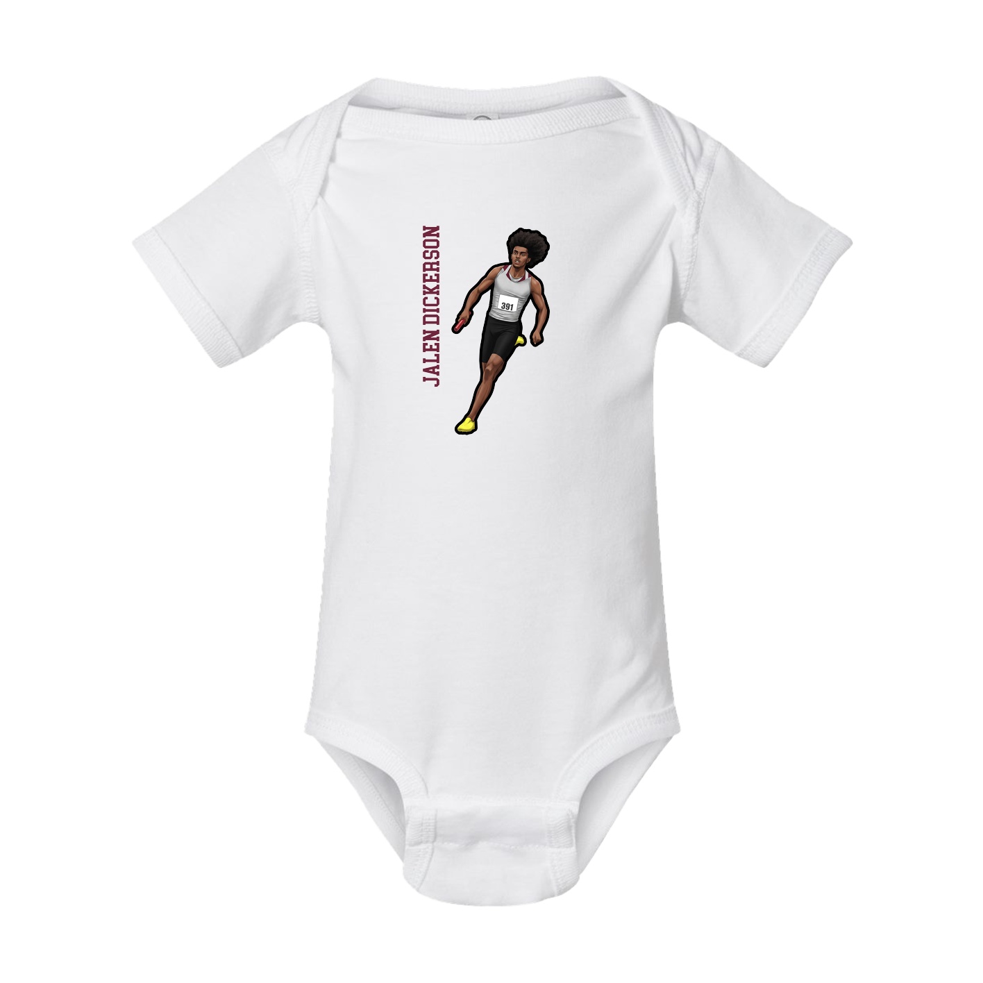 Baby Onesie — Name Vertical in White