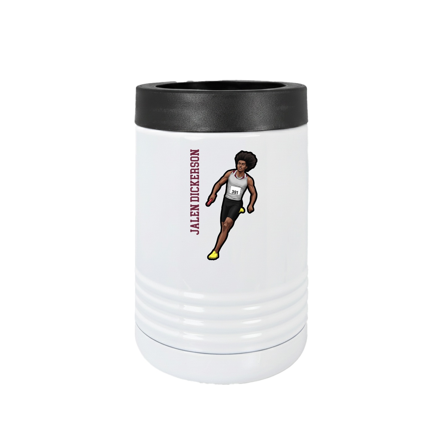 Beverage Holder — Name Vertical in White