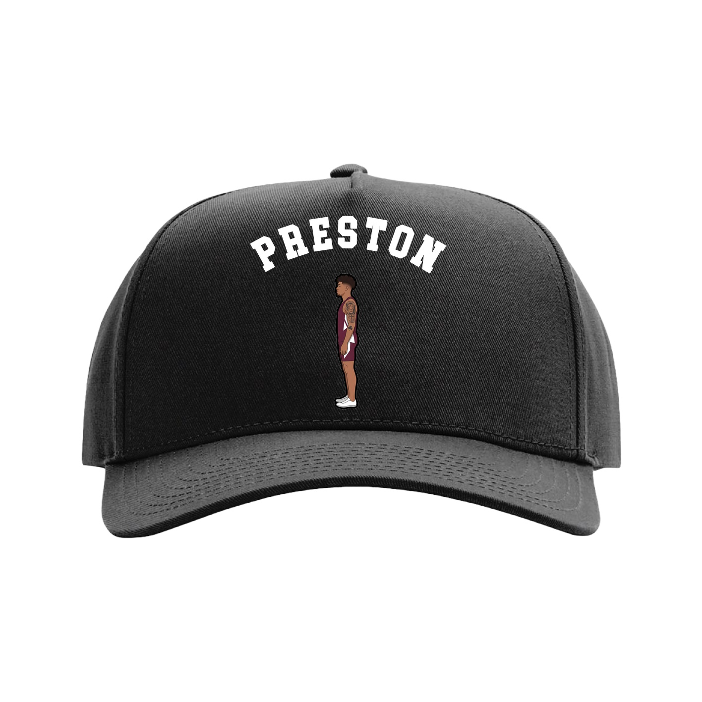 Full Fabric Five-Panel Champ Cap — Shirsey Arch in Black