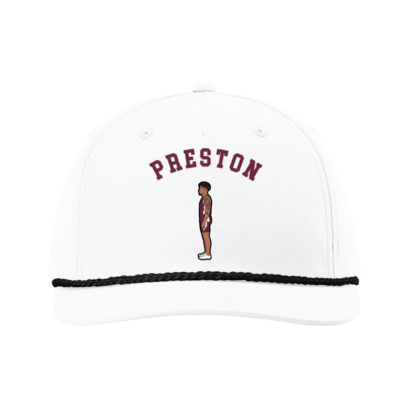 Five-Panel Classic Rope Cap — Shirsey Arch in White