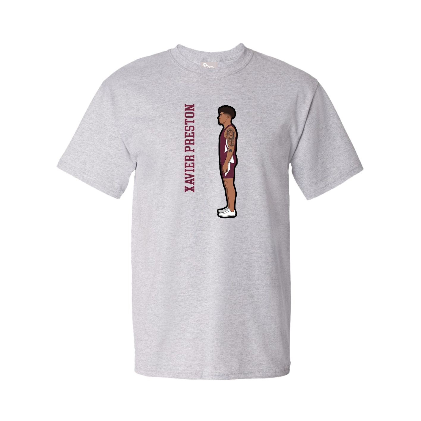 Youth Tee — Name Vertical in Grey