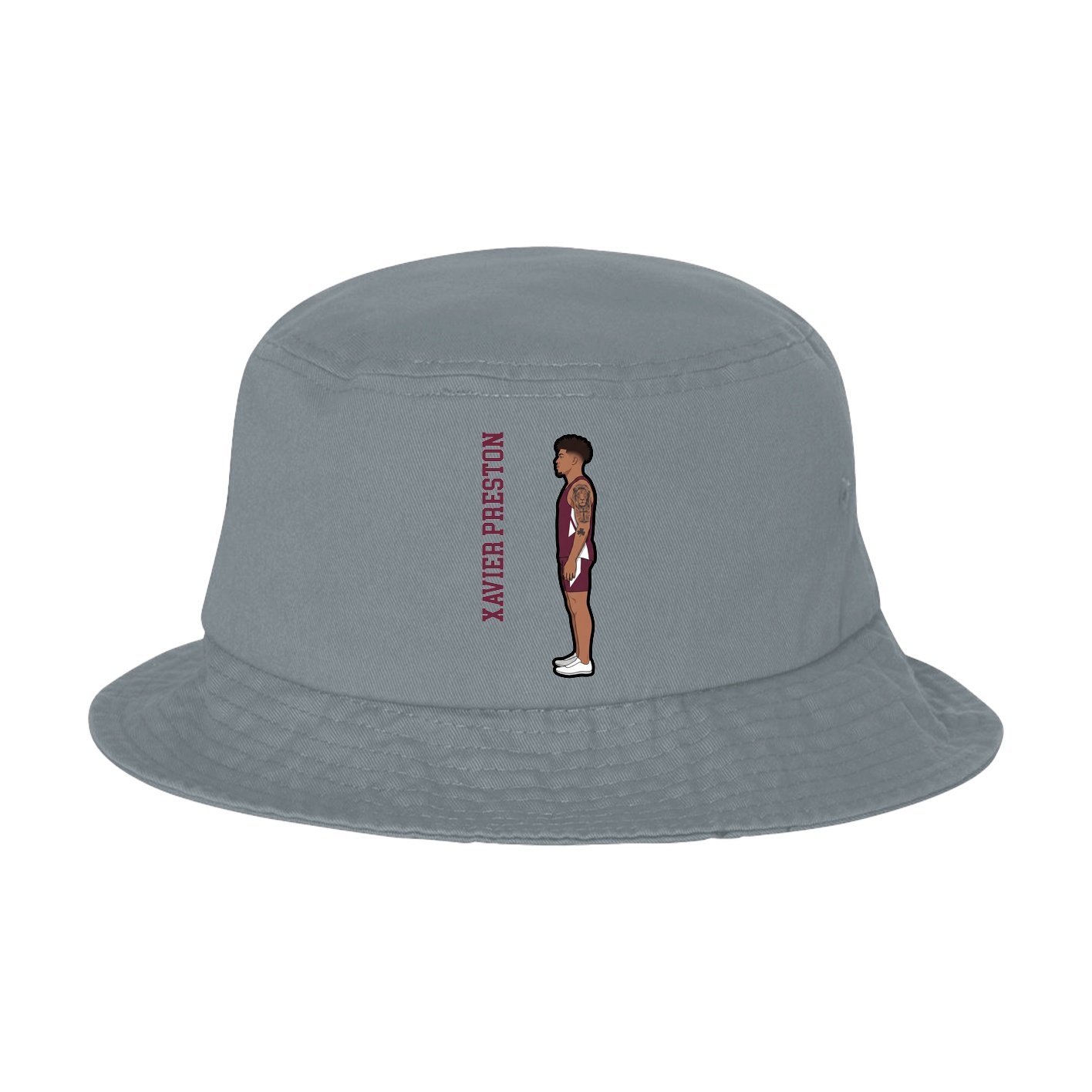 Bucket Cap — Name Vertical in Grey