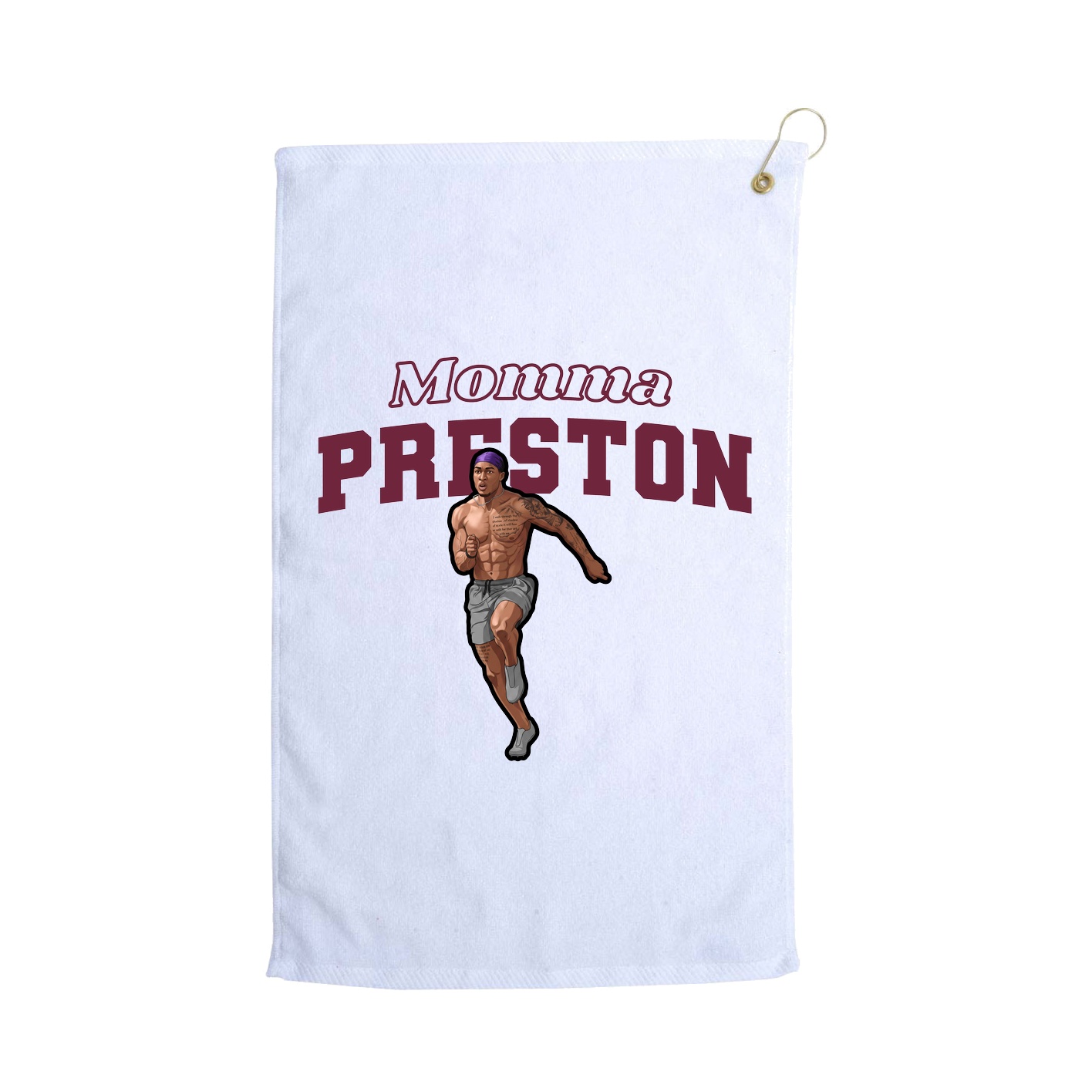 Golf Towel — Mothers Day Block in White
