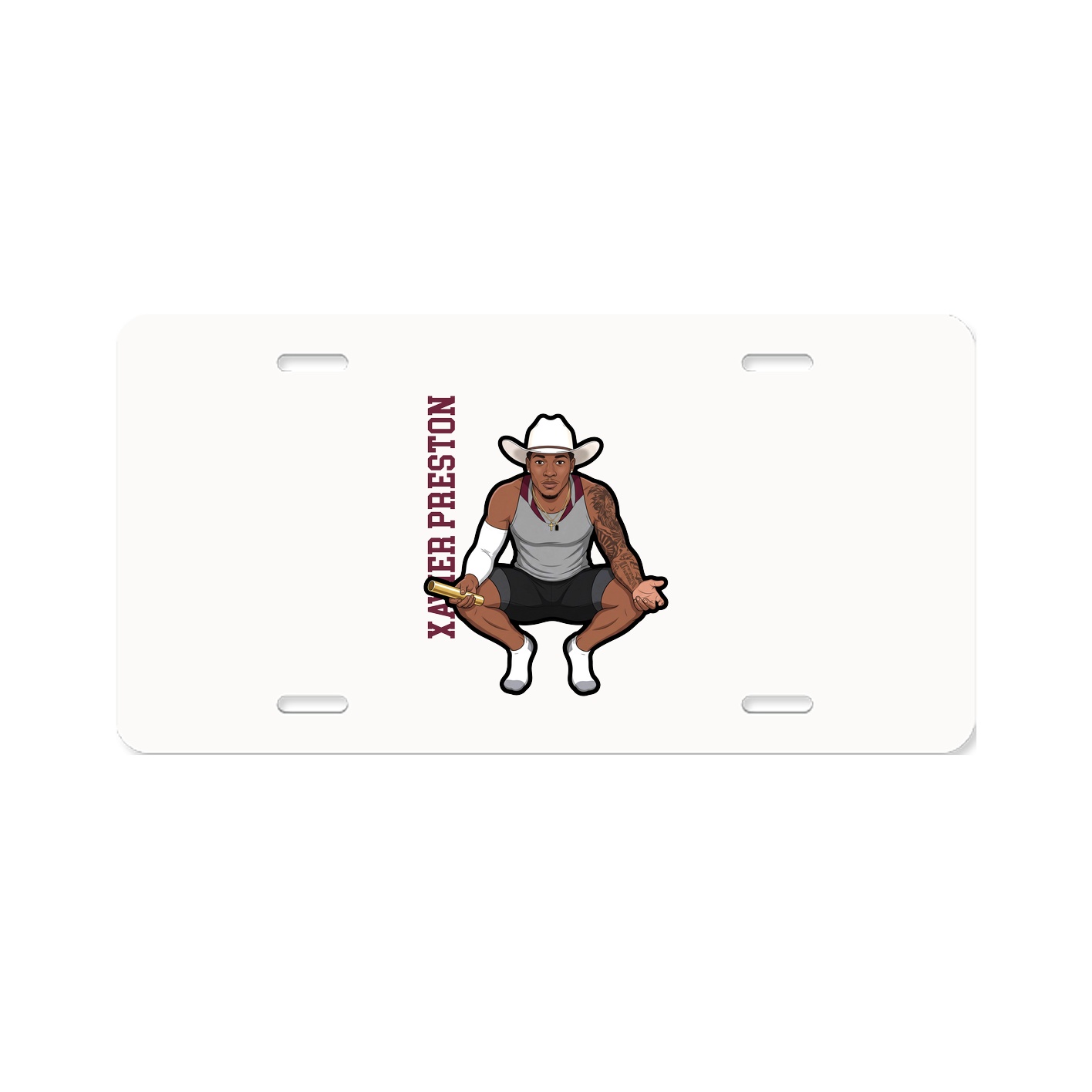 License Plate — Name Vertical in Classic