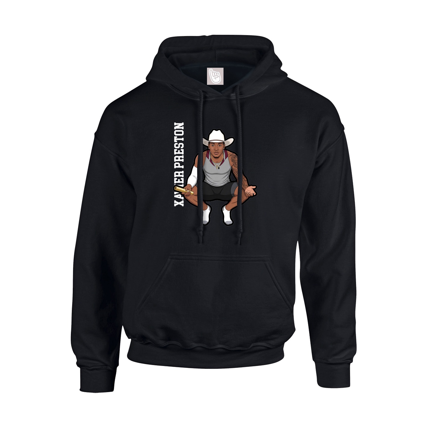 Youth Hoodie — Name Vertical in Black