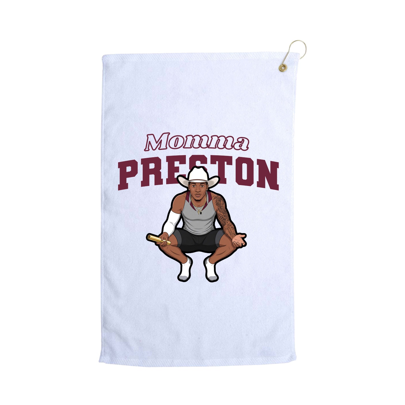 Golf Towel — Mothers Day Block in White