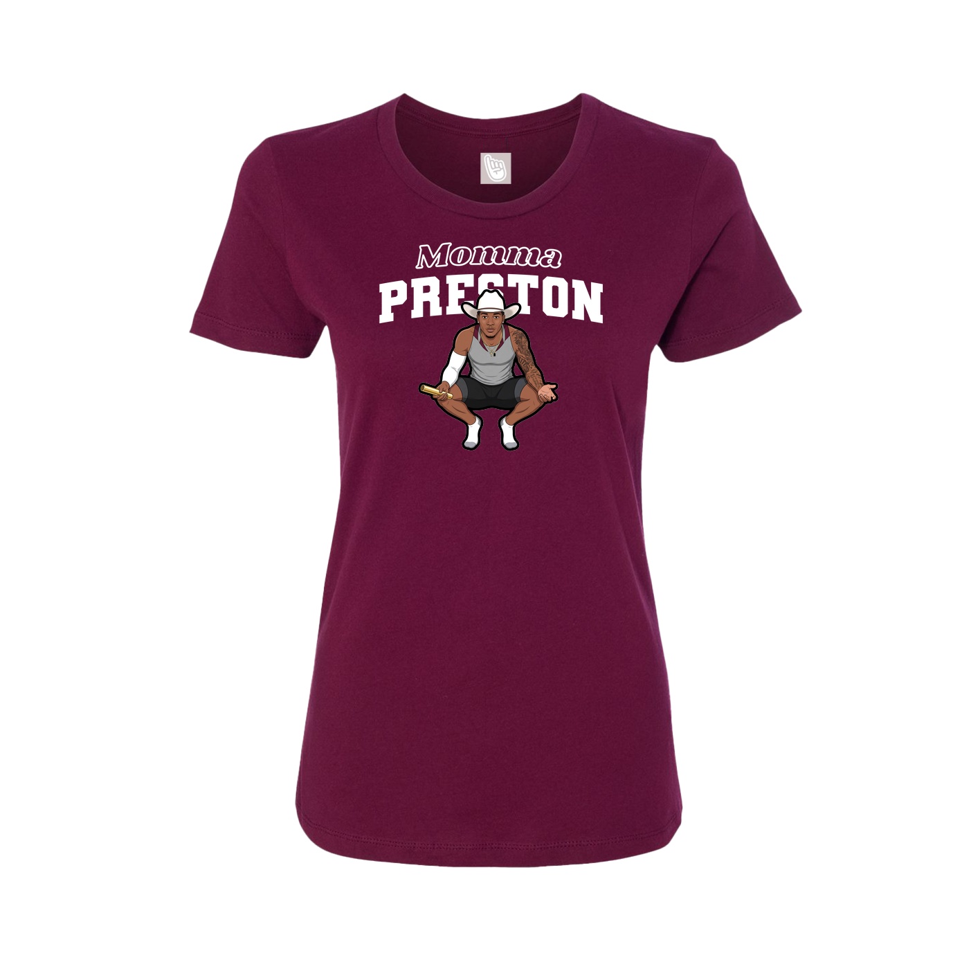 Womens Tee — Mothers Day Block in Maroon