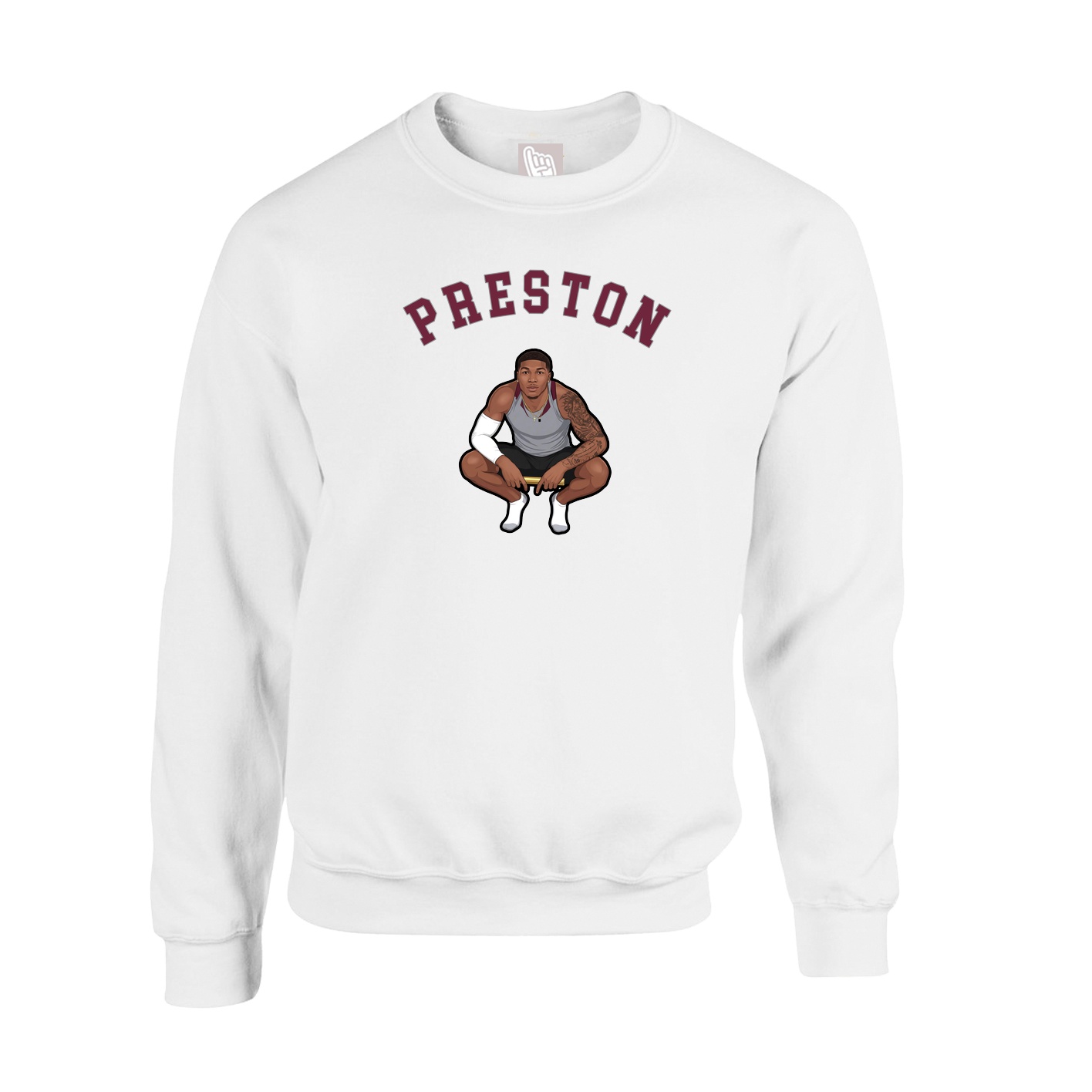 Fleece Crew — Shirsey Arch in White