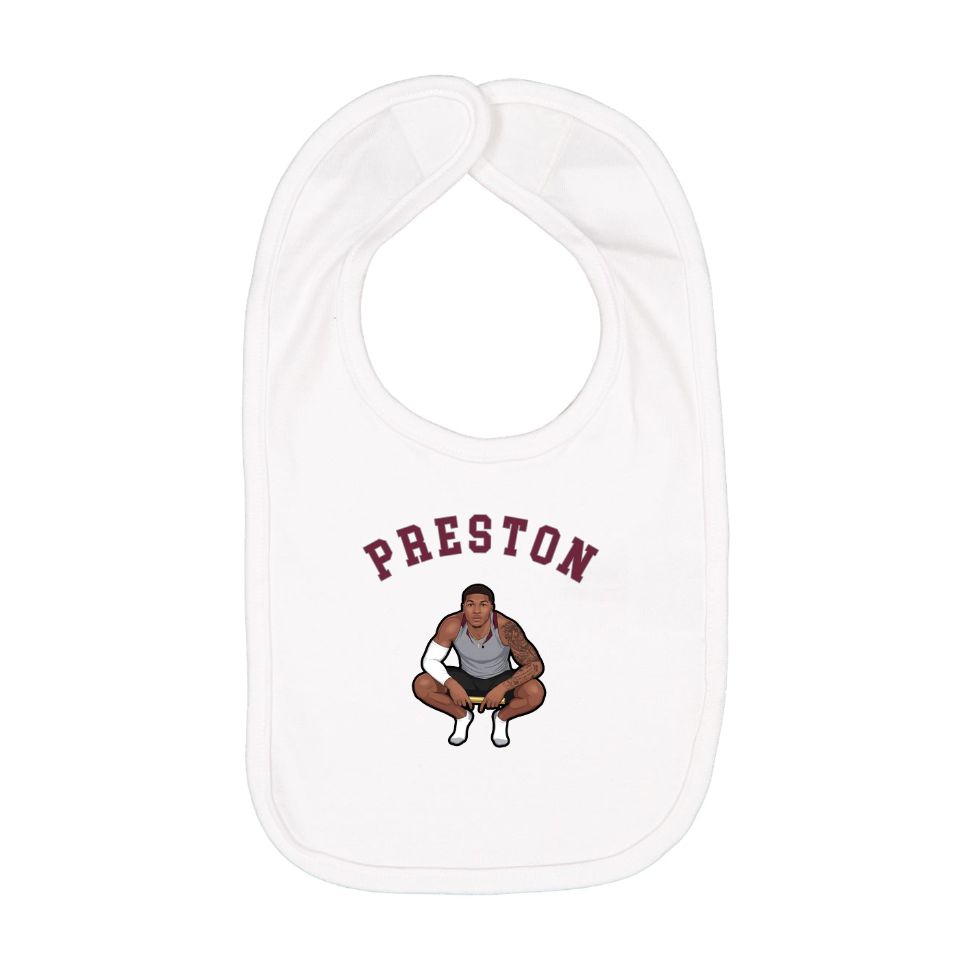 Infant Bib — Shirsey Arch in White