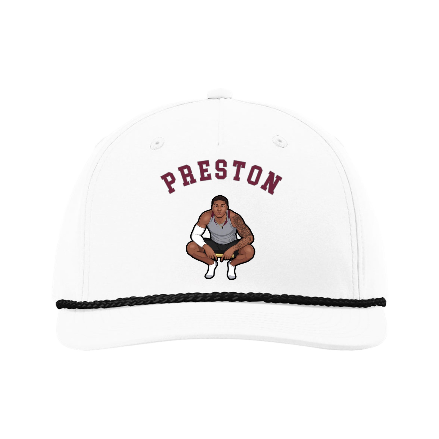 Five-Panel Classic Rope Cap — Shirsey Arch in White