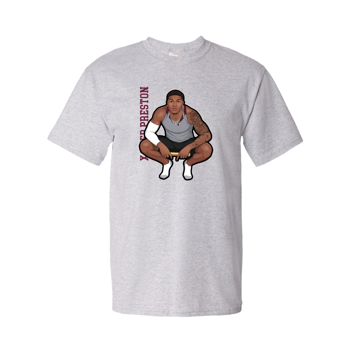 Tee — Name Vertical in Grey