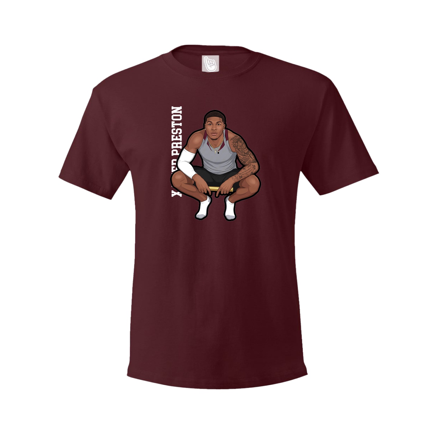 Tee — Name Vertical in Maroon