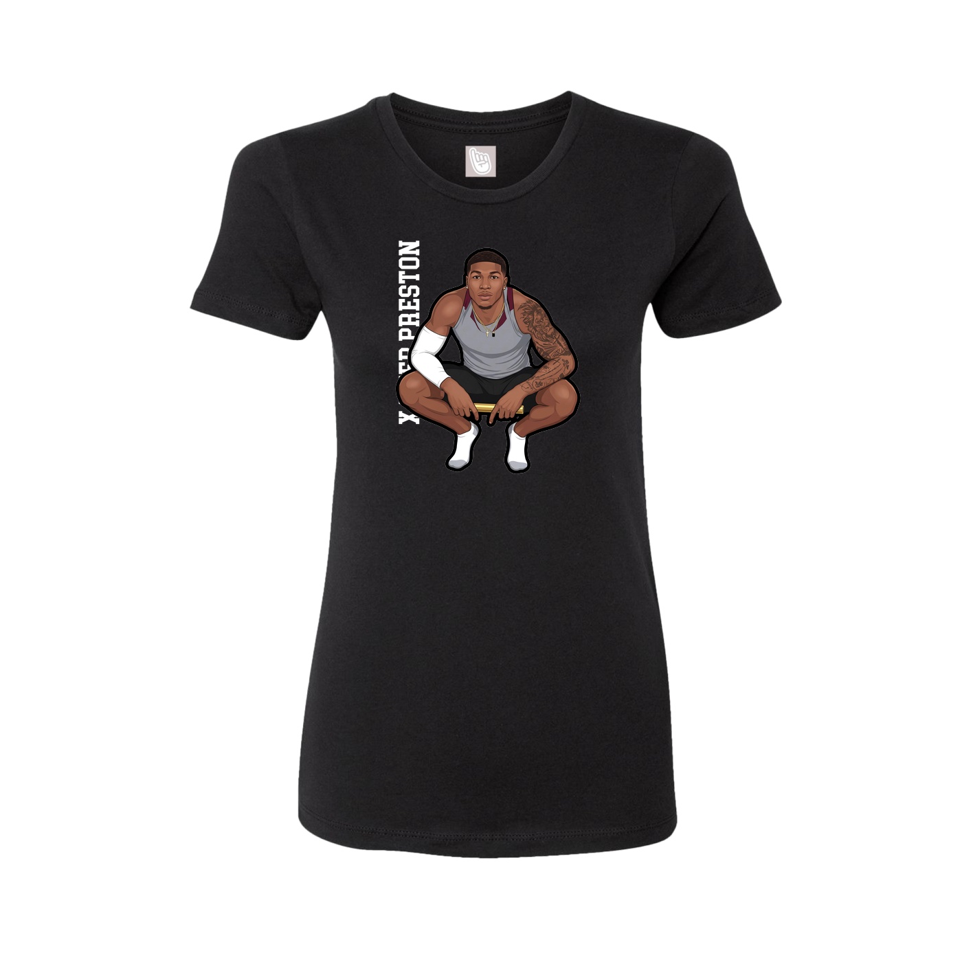 Womens Tee — Name Vertical in Black