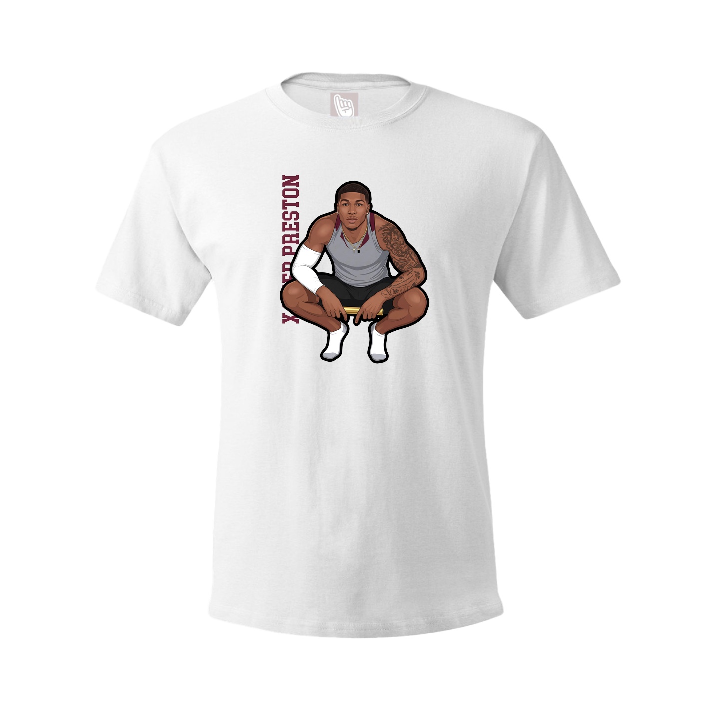 Youth Tee — Name Vertical in White