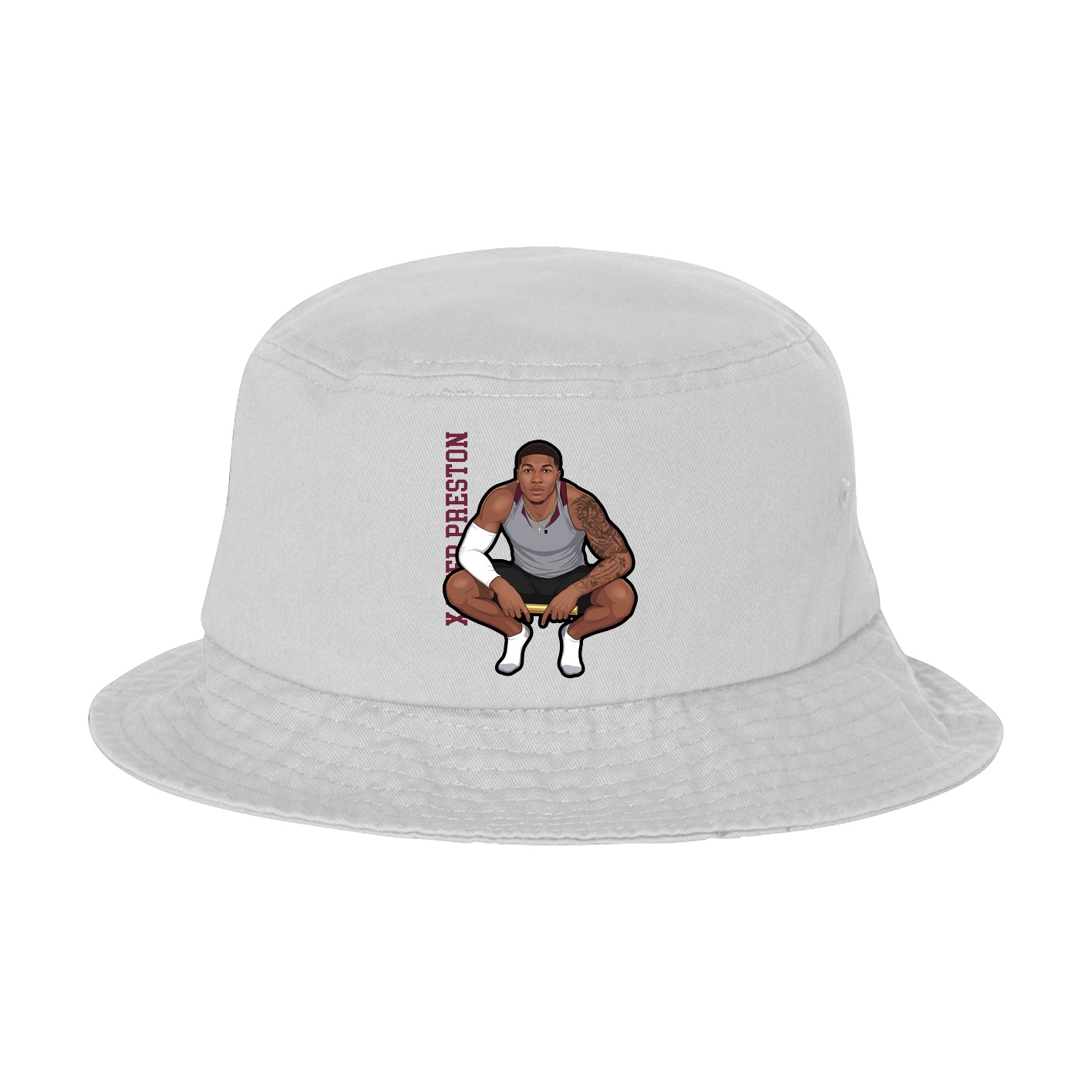 Bucket Cap — Name Vertical in White