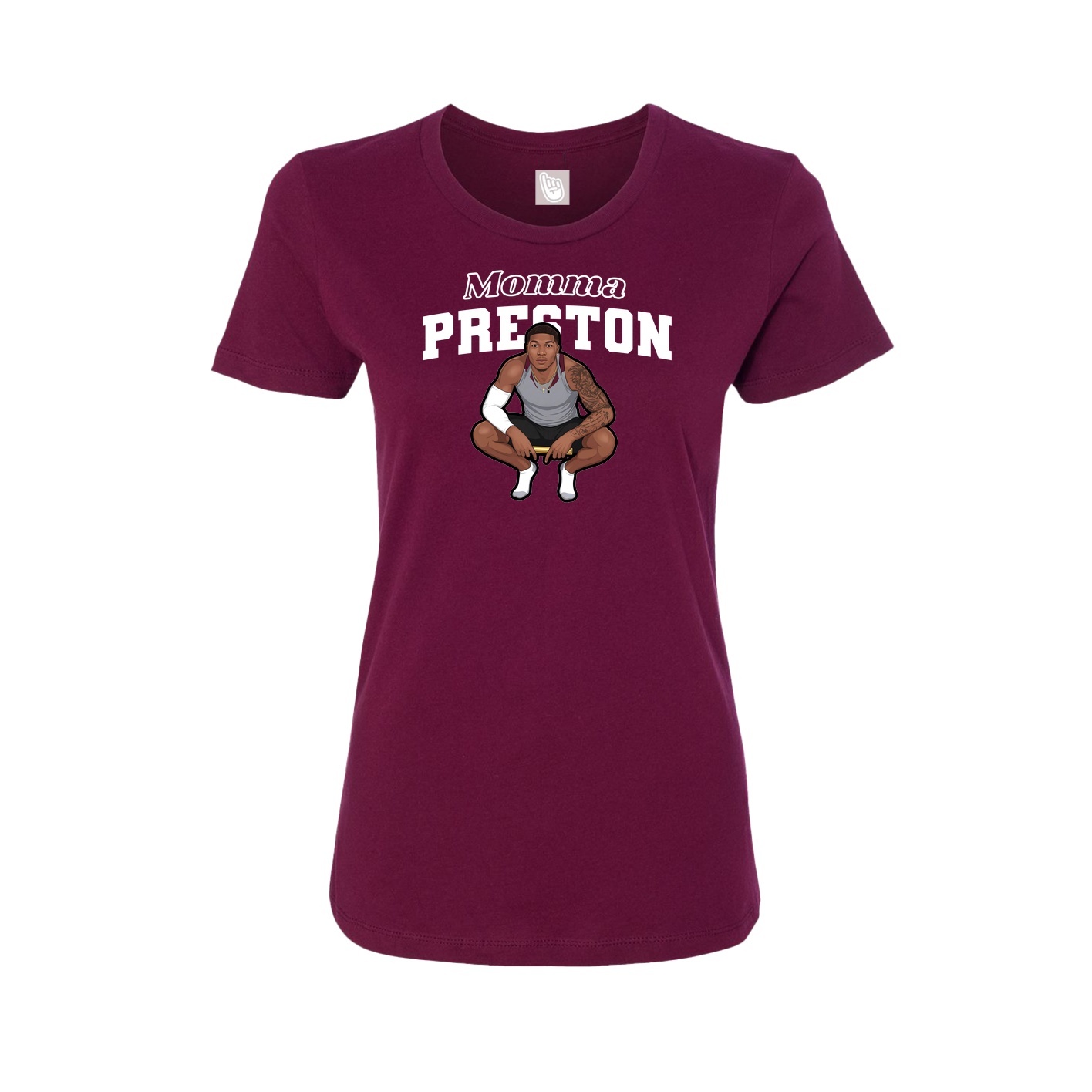 Womens Tee — Mothers Day Block in Maroon