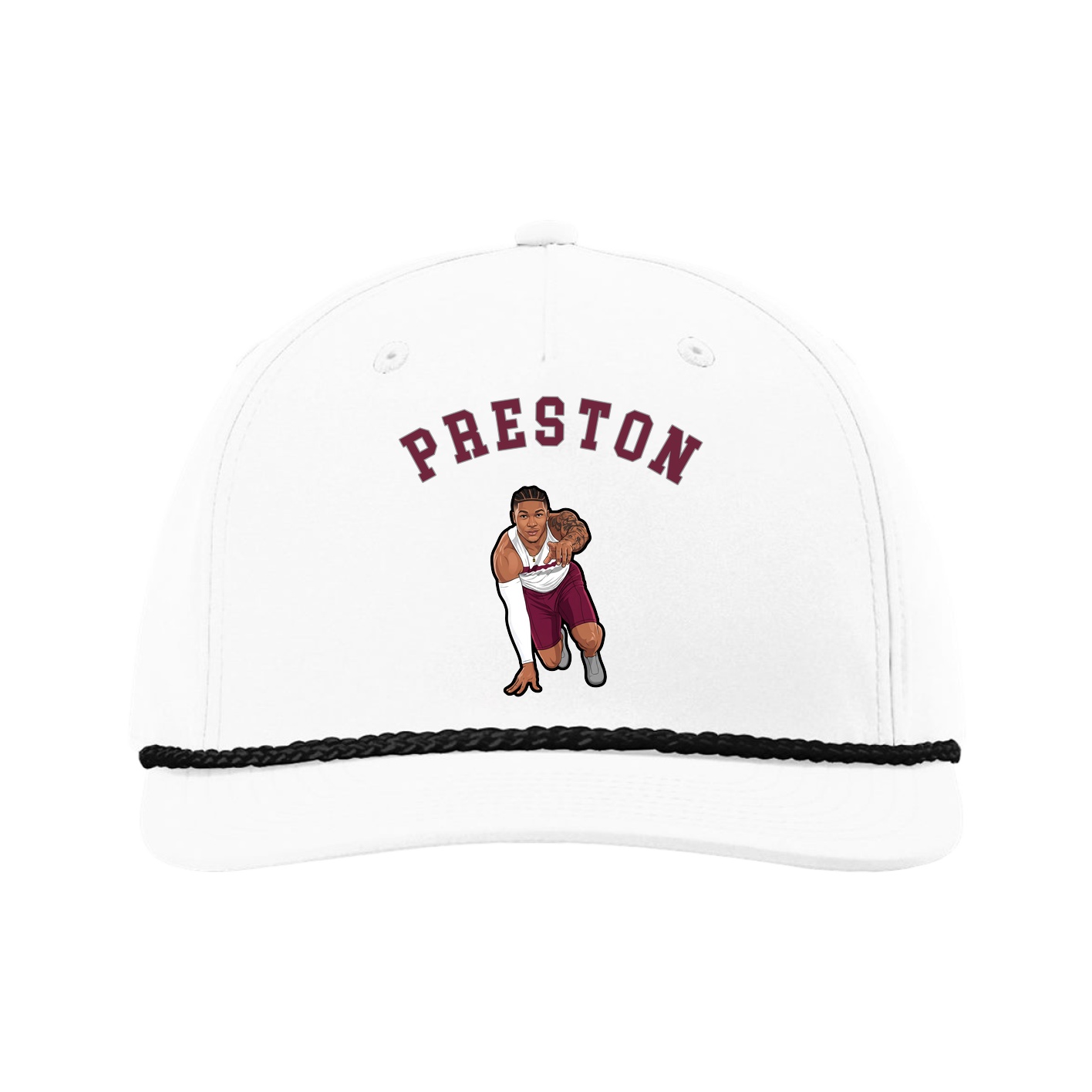 Five-Panel Classic Rope Cap — Shirsey Arch in White