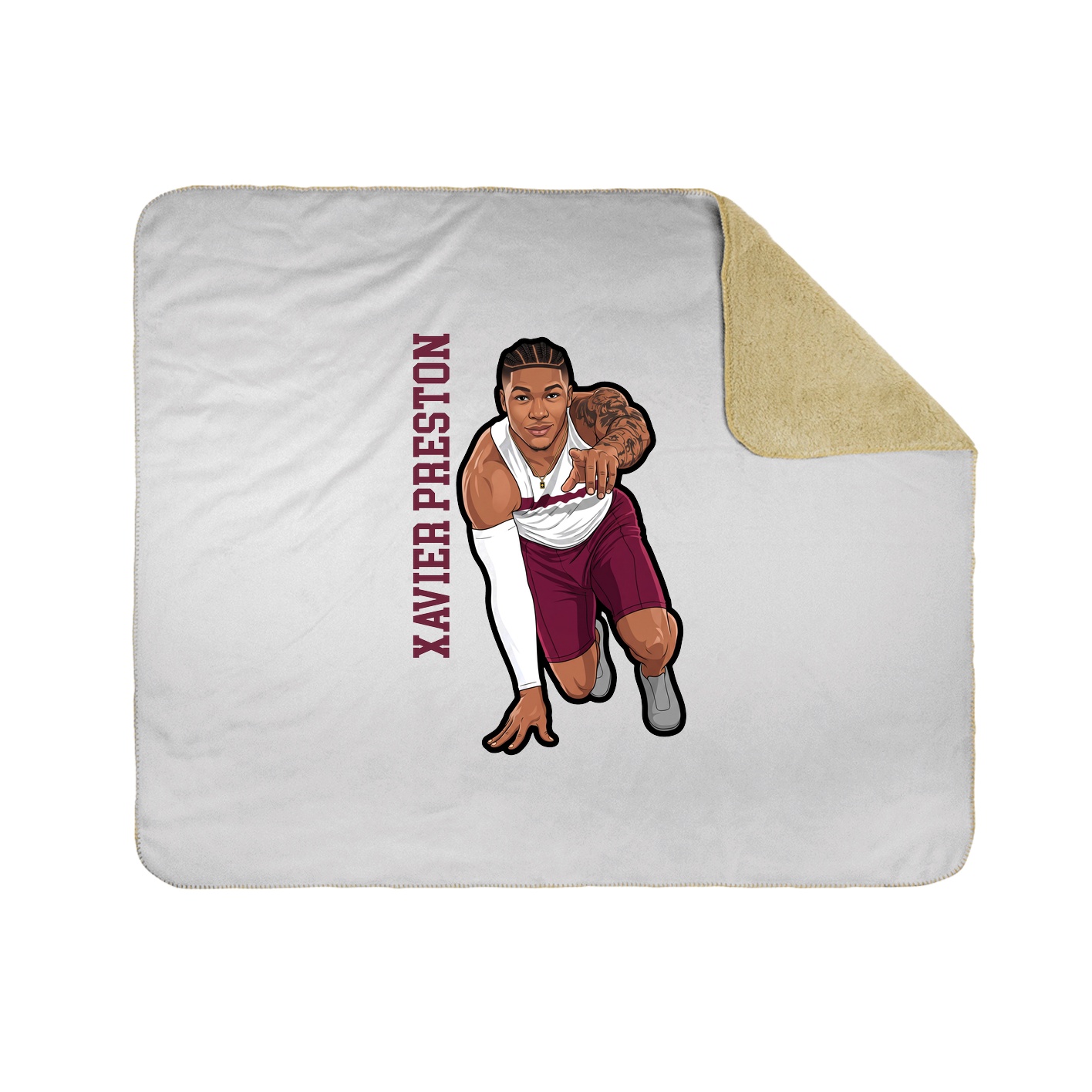 Throw Blanket — Name Vertical in White