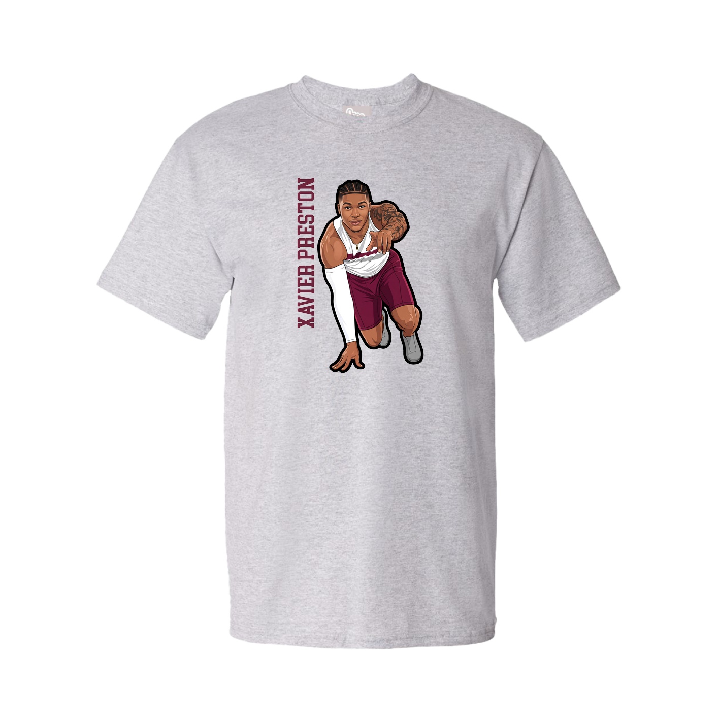 Youth Tee — Name Vertical in Grey