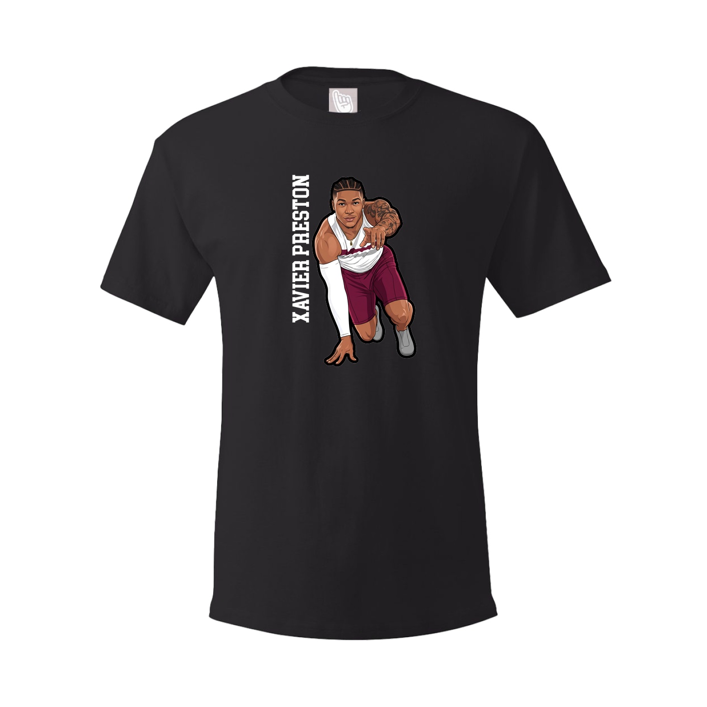 Youth Tee — Name Vertical in Black