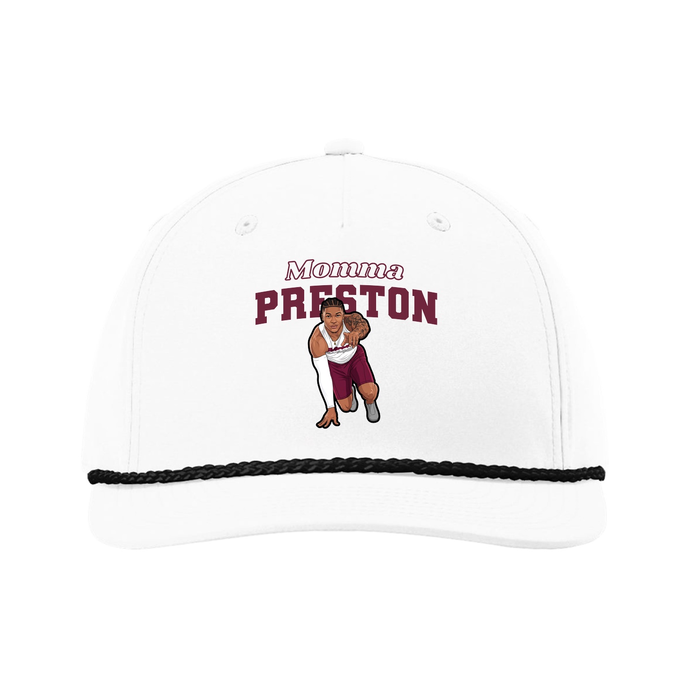 Five-Panel Classic Rope Cap — Mothers Day Block in White