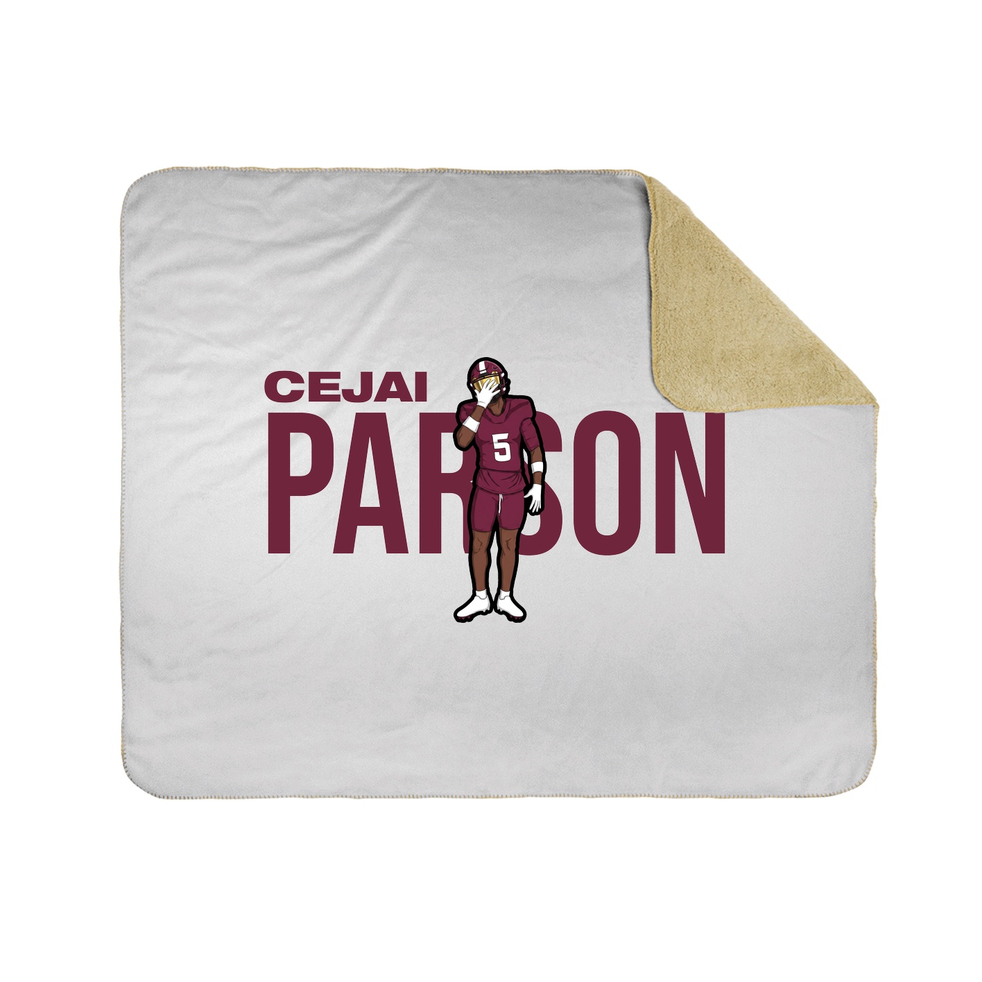 Throw Blanket — Player Name in White