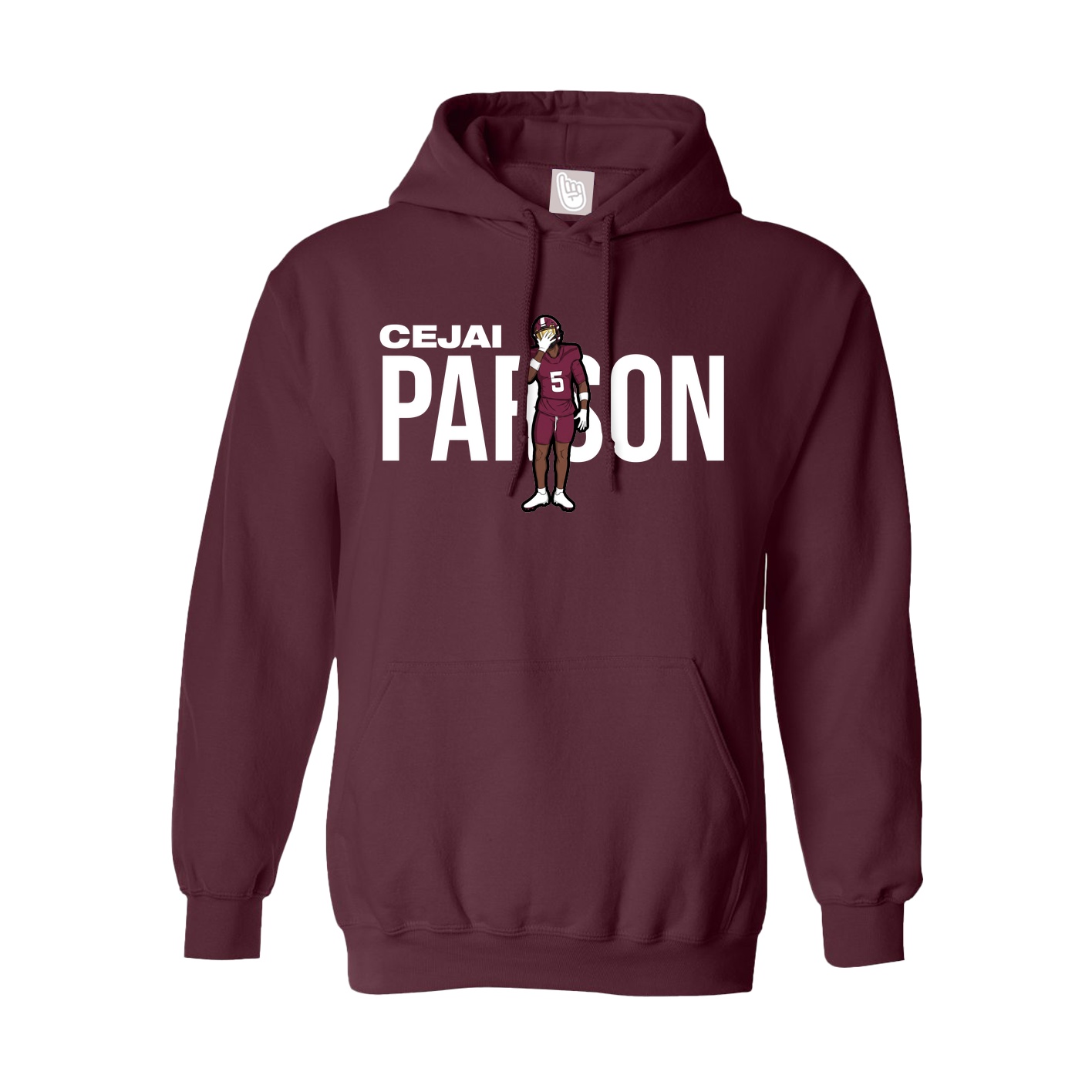 Hoodie — Player Name in Maroon