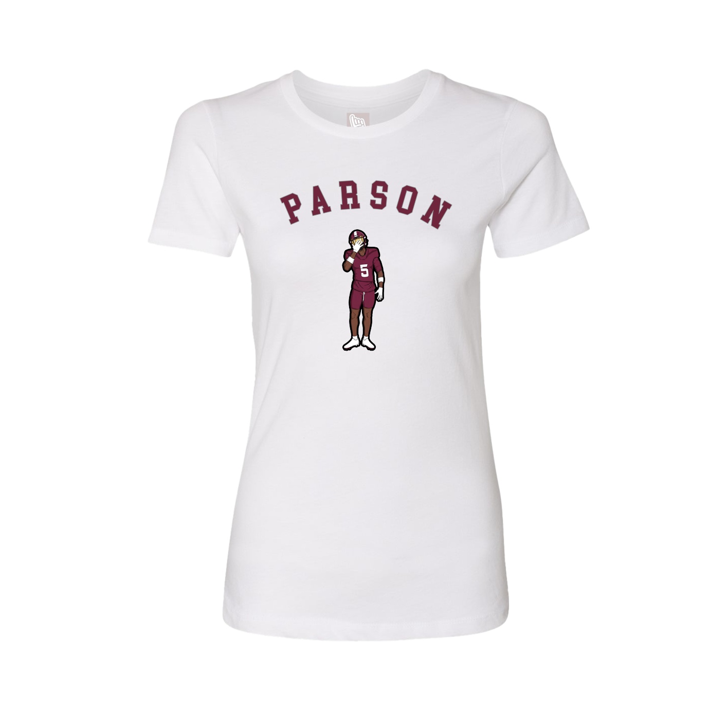 Fitted Women's Tee — Shirsey Arch in White