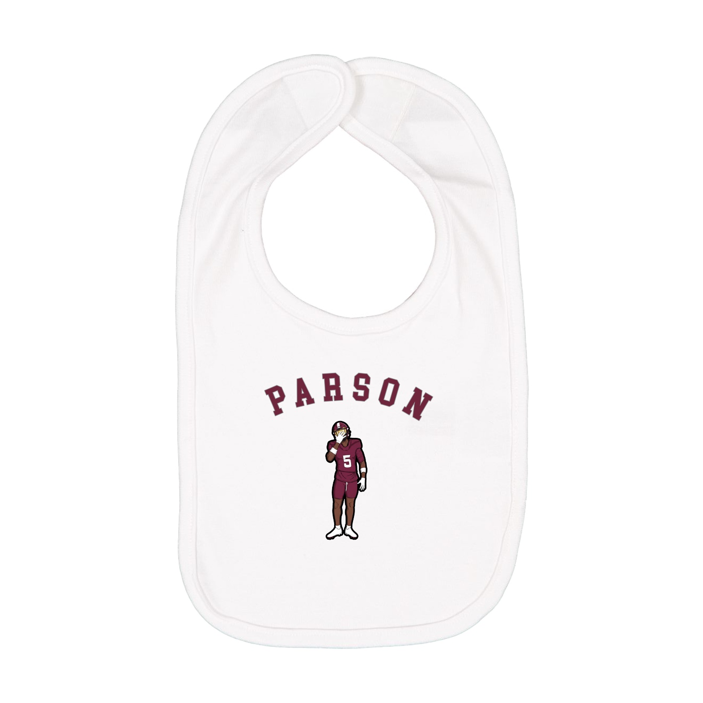 Infant Bib — Shirsey Arch in White