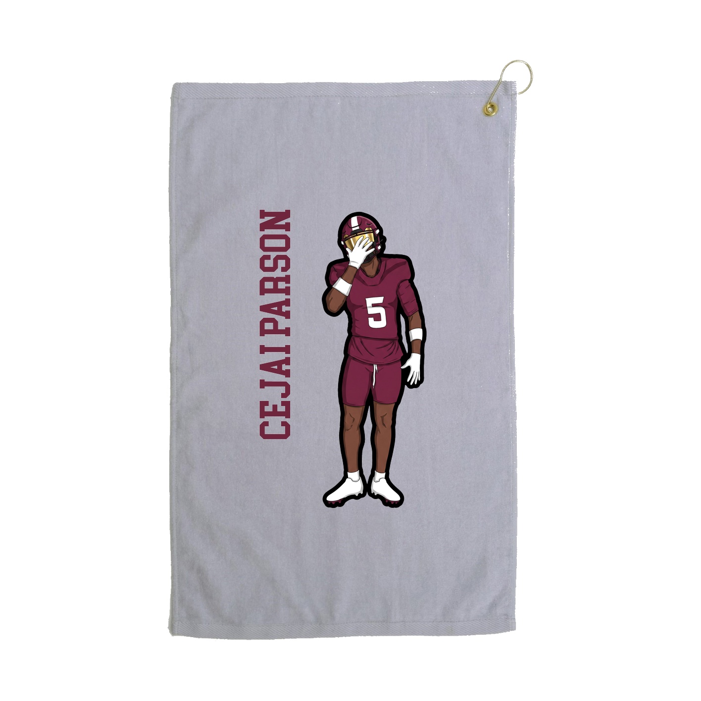 Golf Towel — Name Vertical in Grey