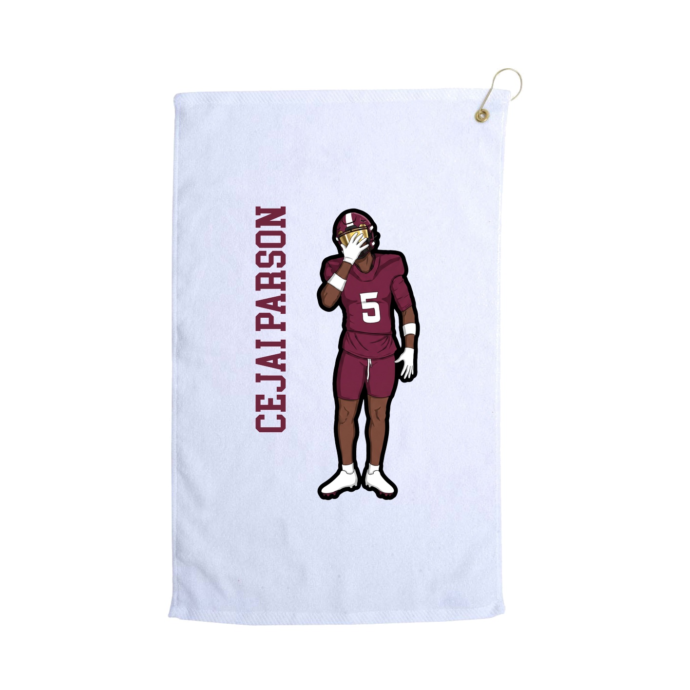Golf Towel — Name Vertical in White
