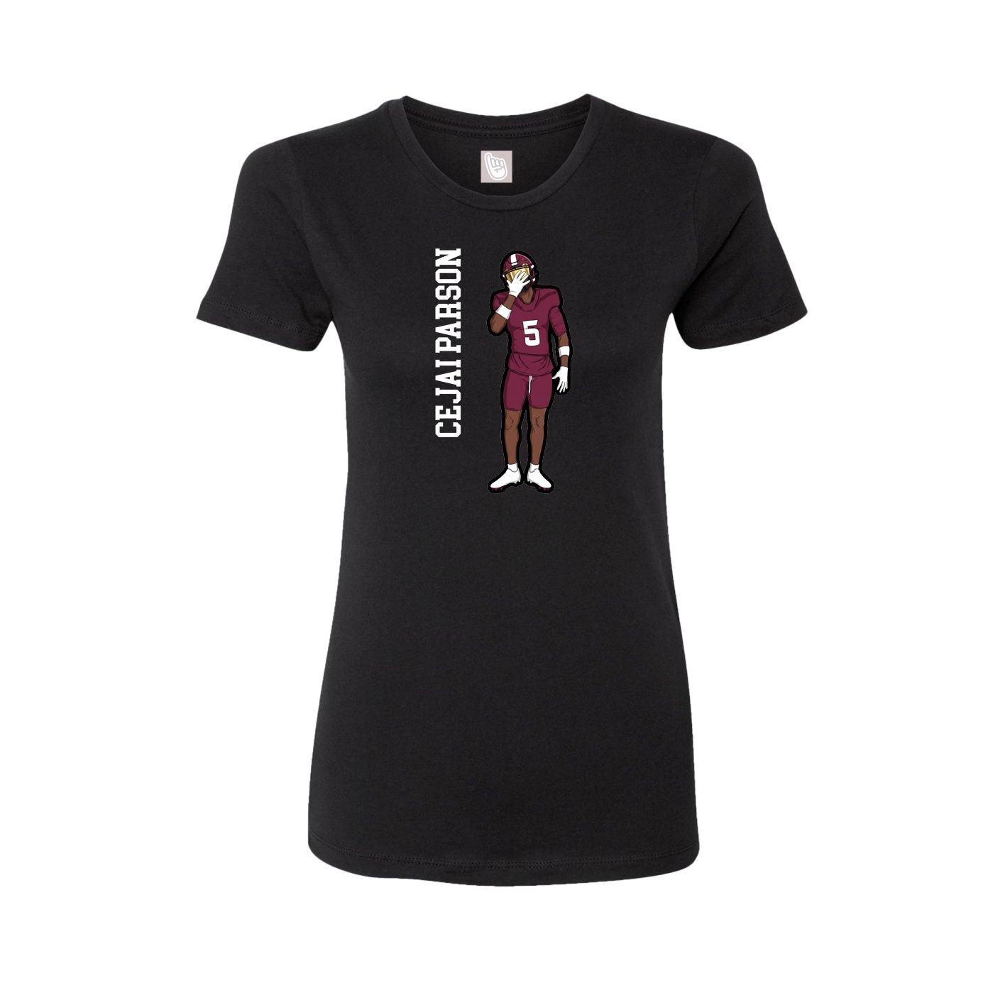 Fitted Women's Tee — Name Vertical in Black