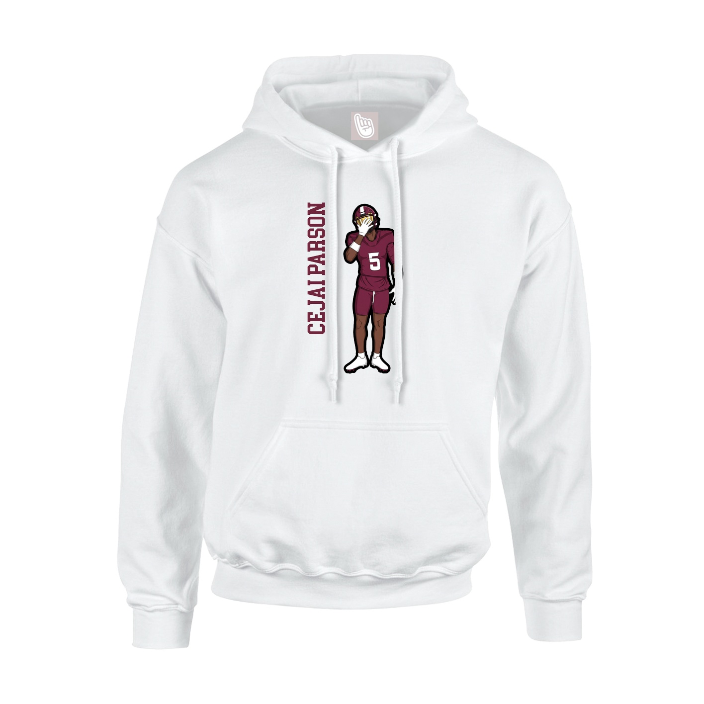 Hoodie — Name Vertical in White