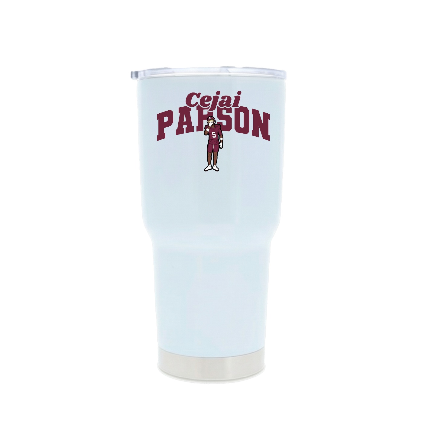 30oz Stainless Steel Tumbler — Signature Arch in White