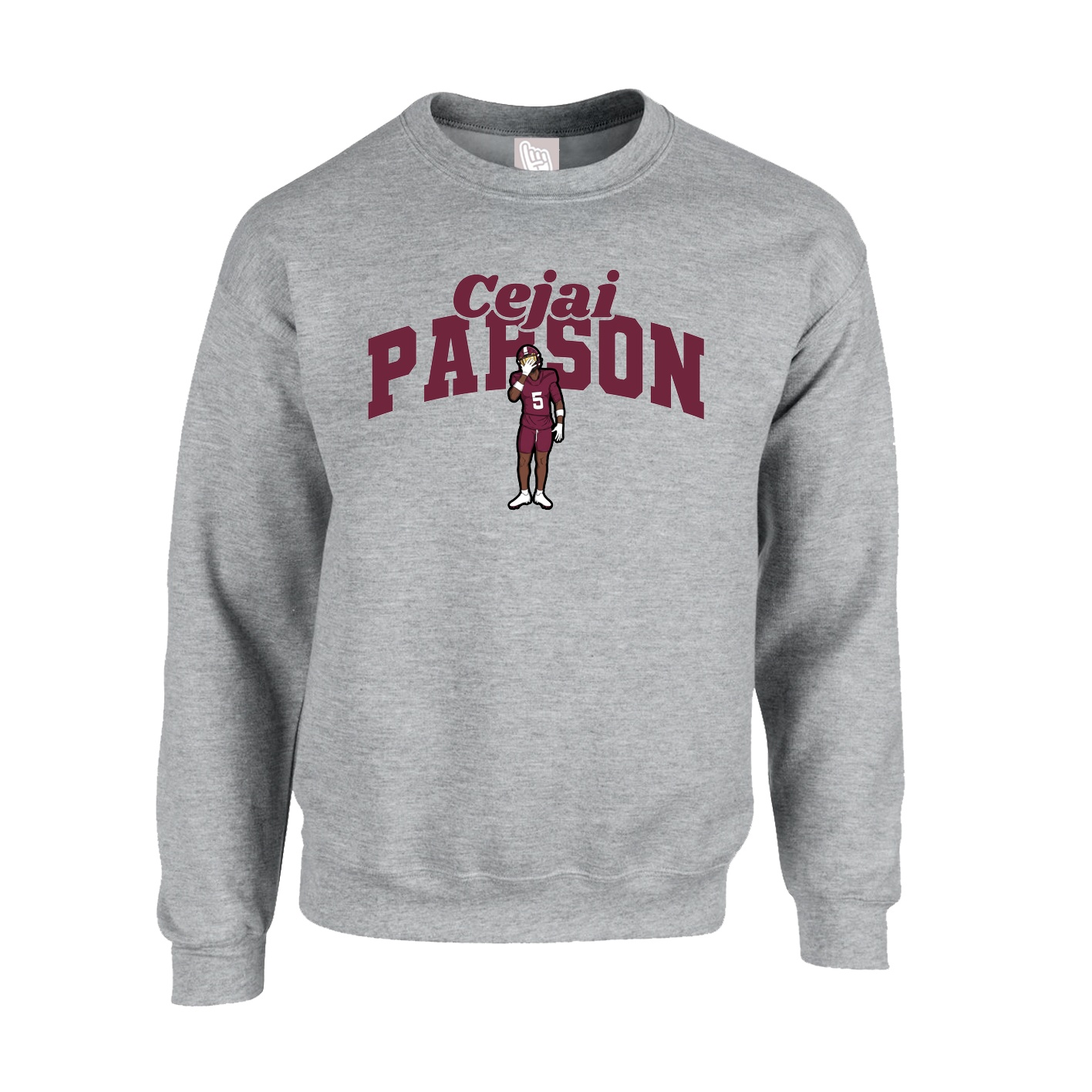 Fleece Crew — Signature Arch in Grey