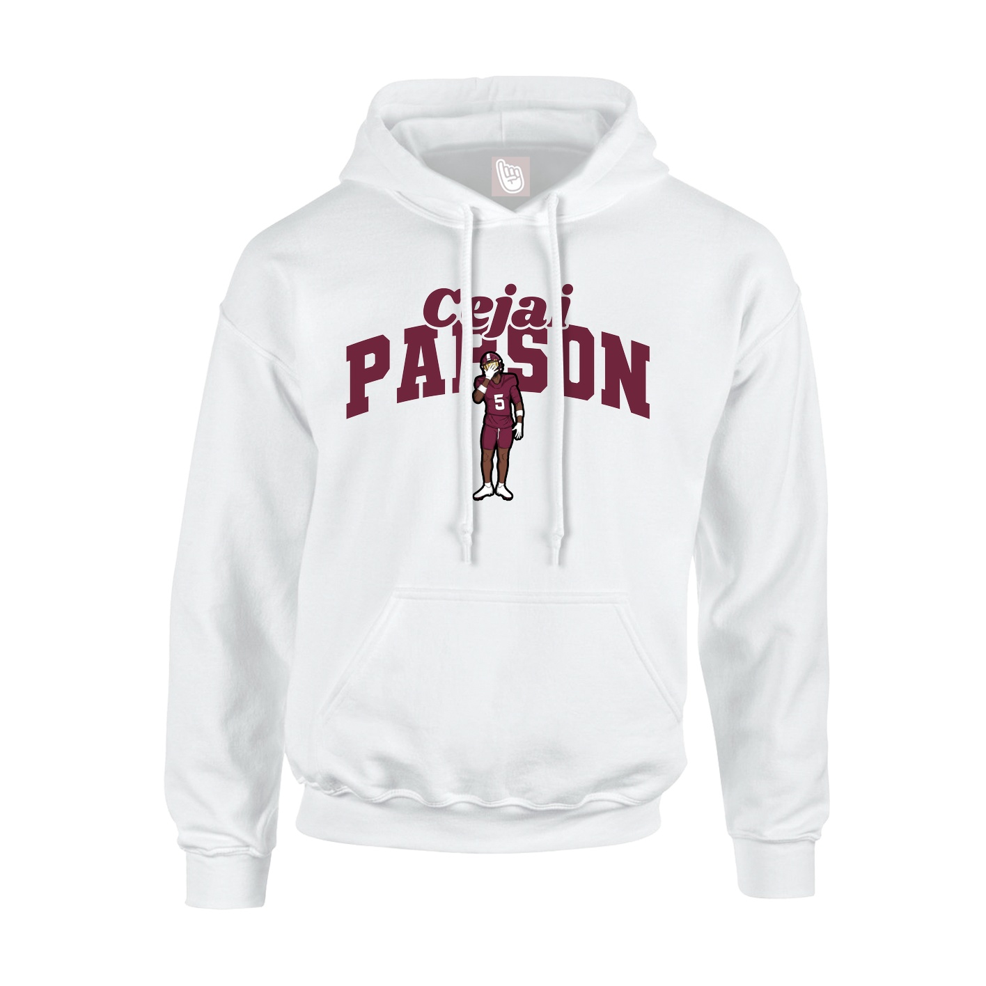 Youth Hoodie — Signature Arch in White