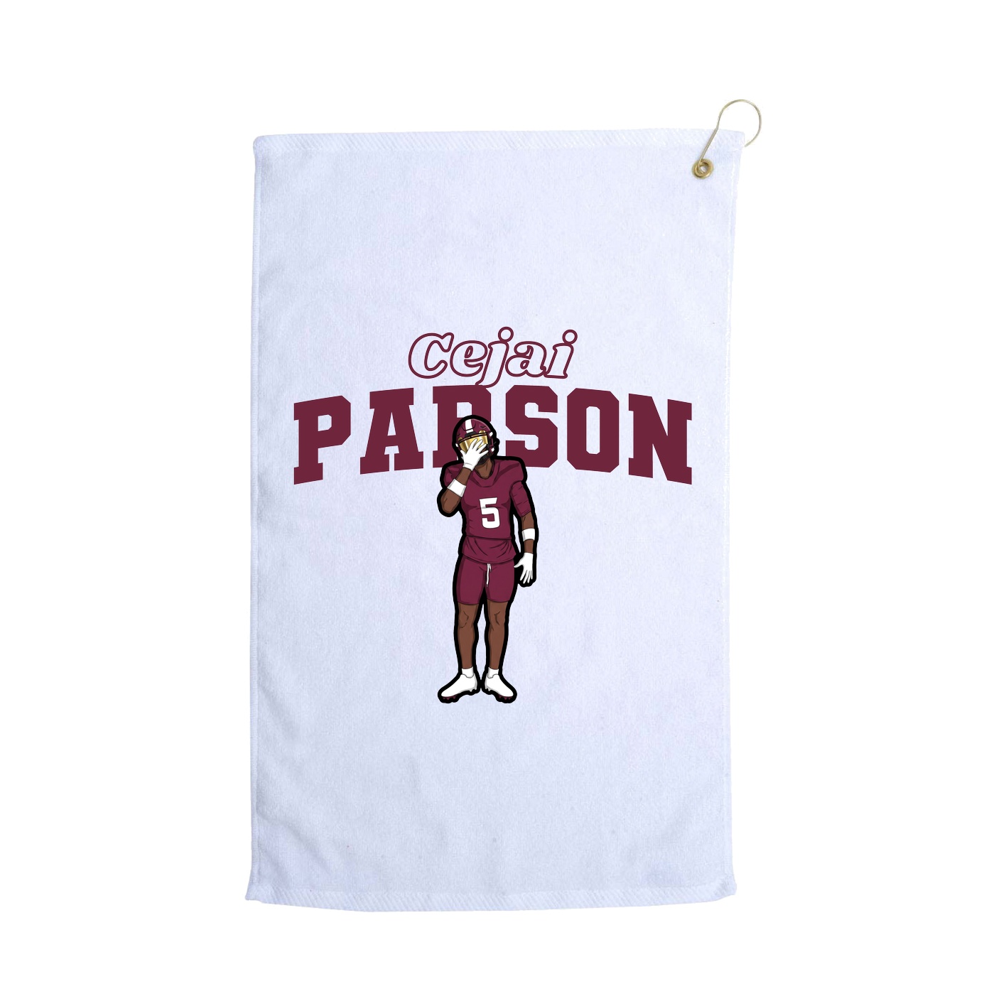 Golf Towel — Name Arch in White