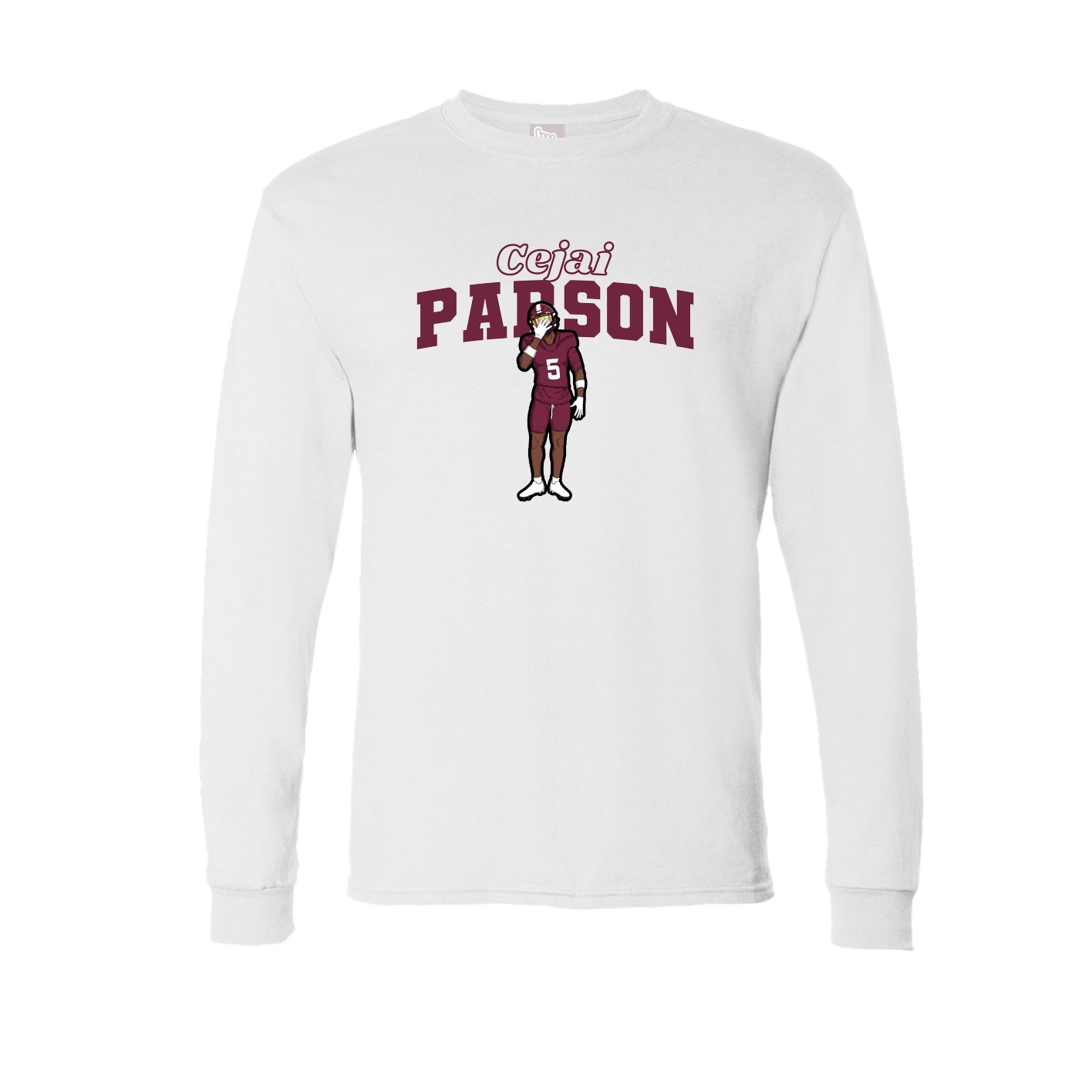 Long Sleeve Tee — Name Arch in White