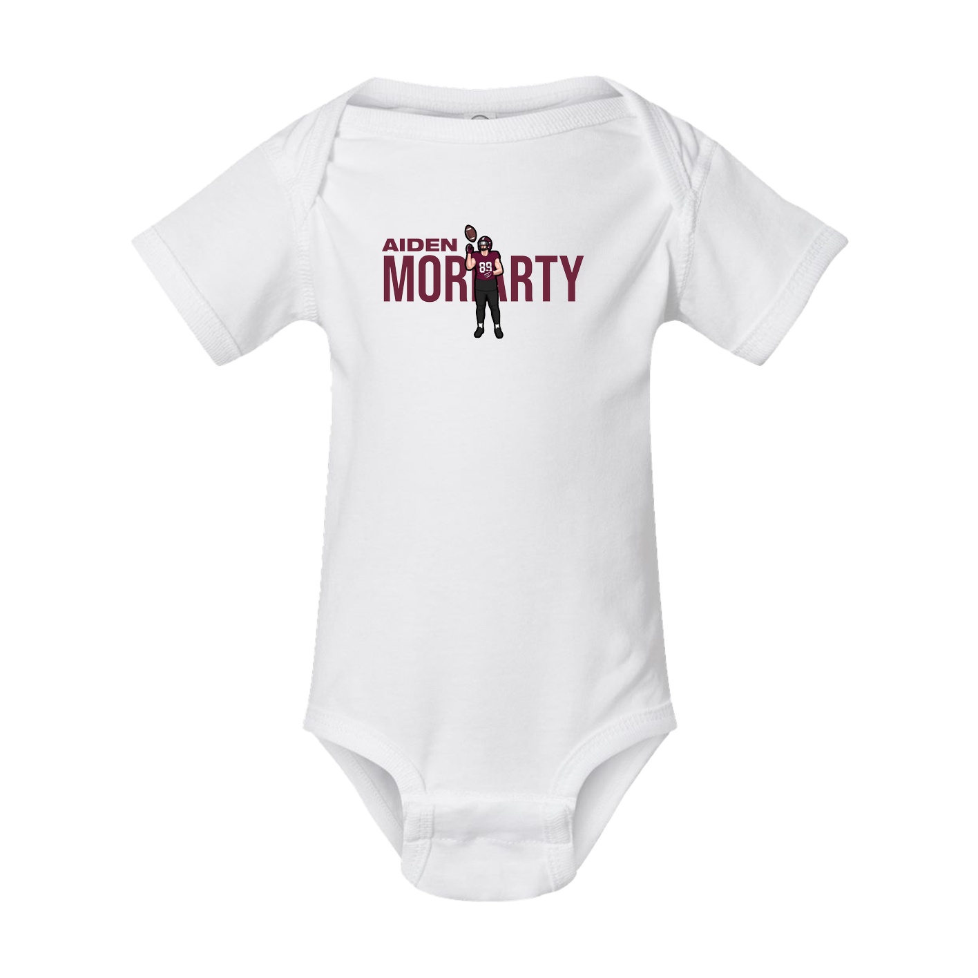 Baby Onesie — Player Name in White