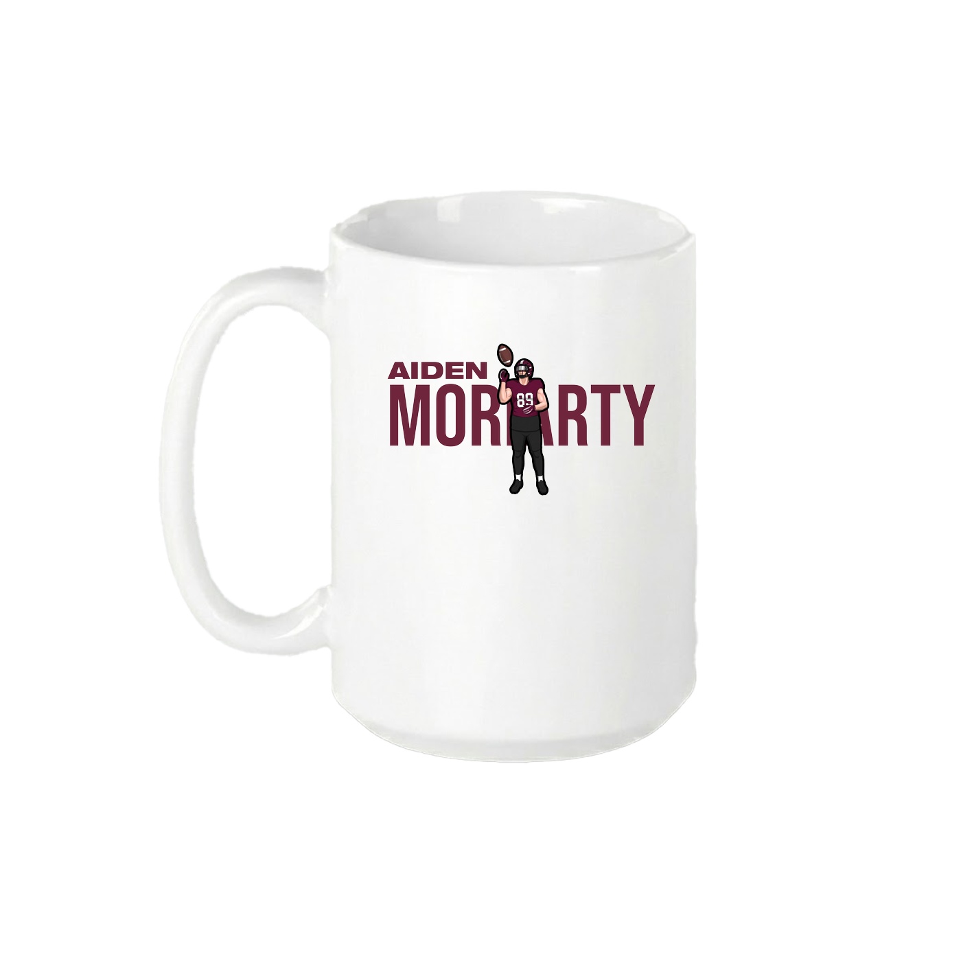 15oz Coffee Mug — Player Name in White