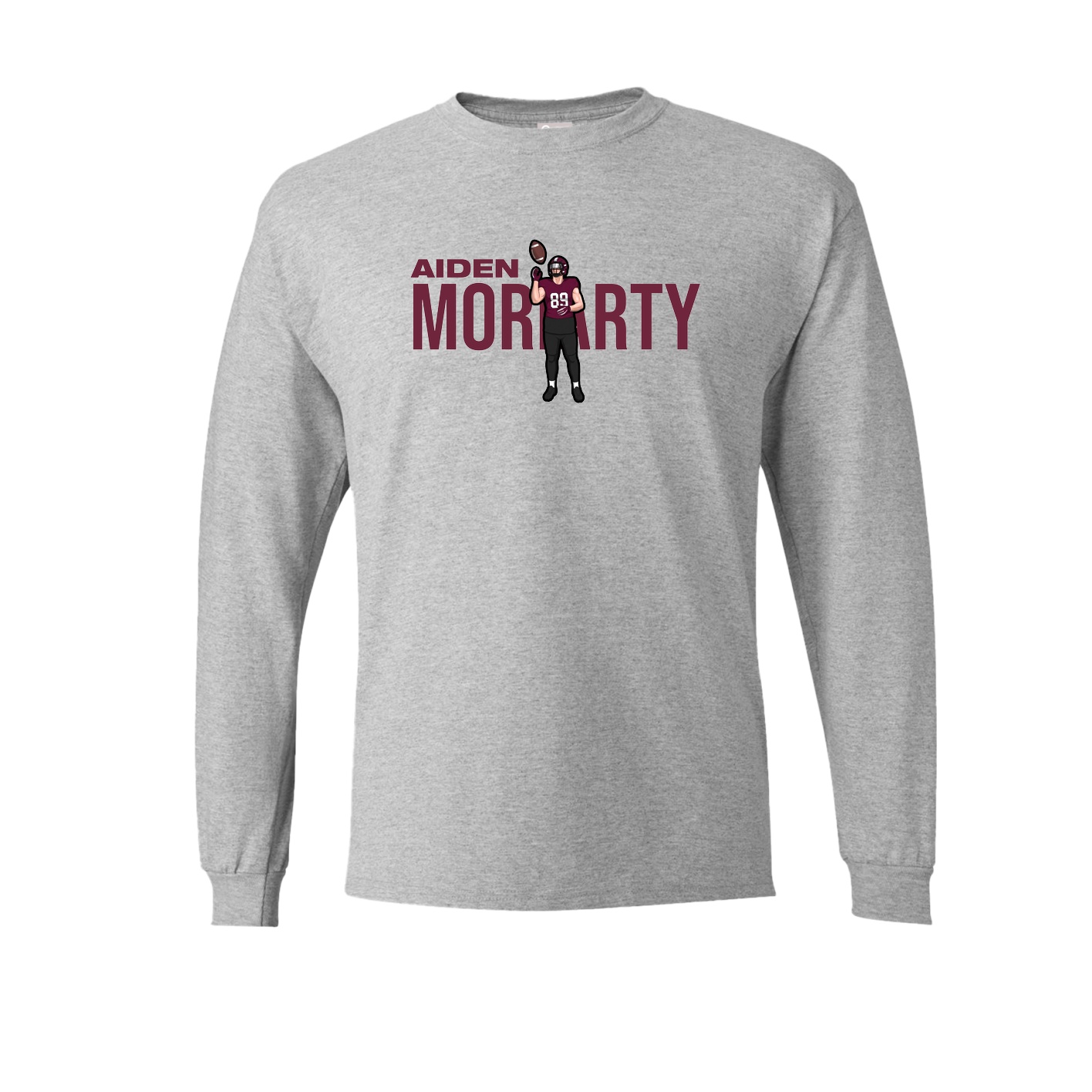 Long Sleeve Tee — Player Name in Grey