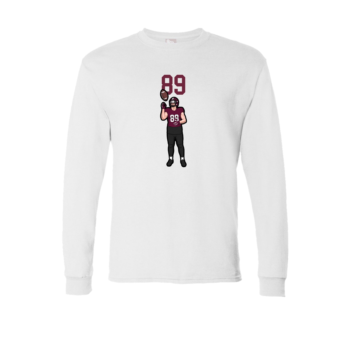 Long Sleeve Tee — Number Top in White