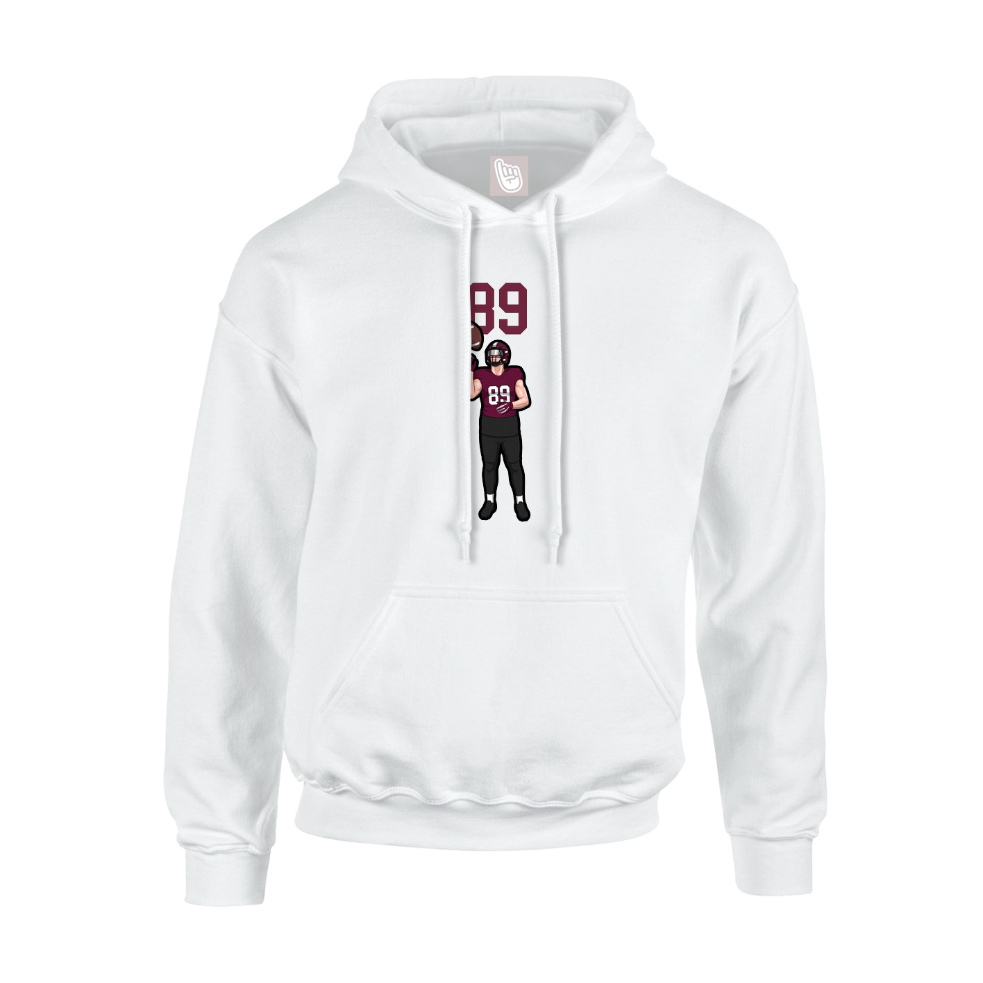 Youth Hoodie — Number Top in White
