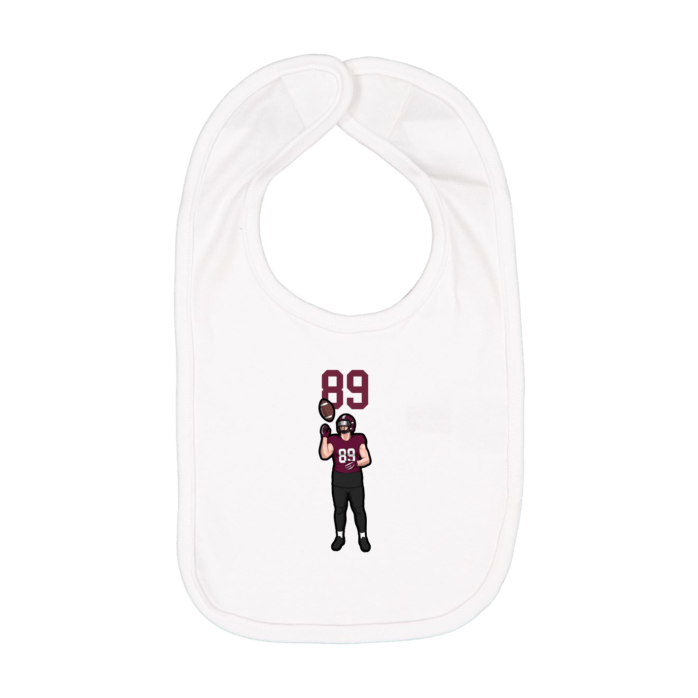 Infant Bib — Number Top in White