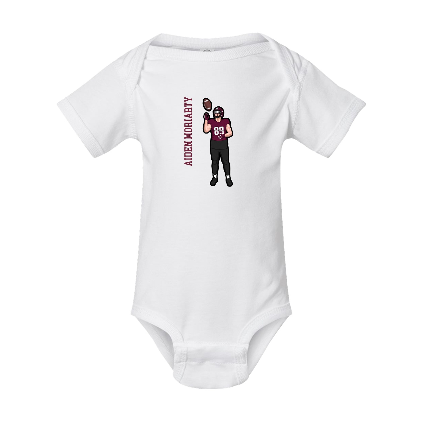 Baby Onesie — Name Vertical in White