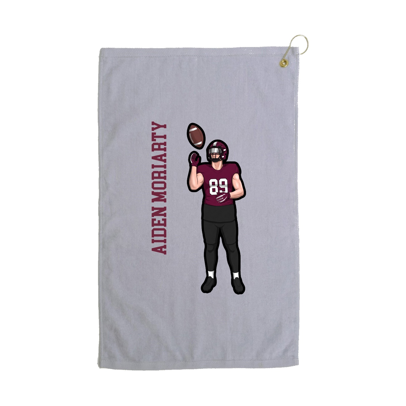 Golf Towel — Name Vertical in Grey