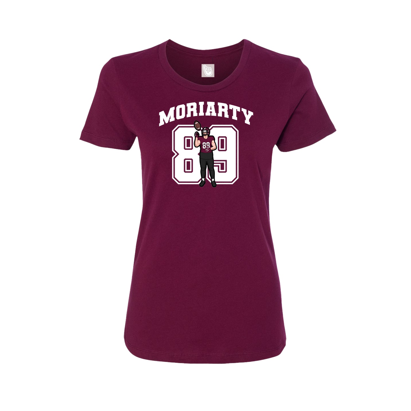 Fitted Women's Tee — Number in Maroon